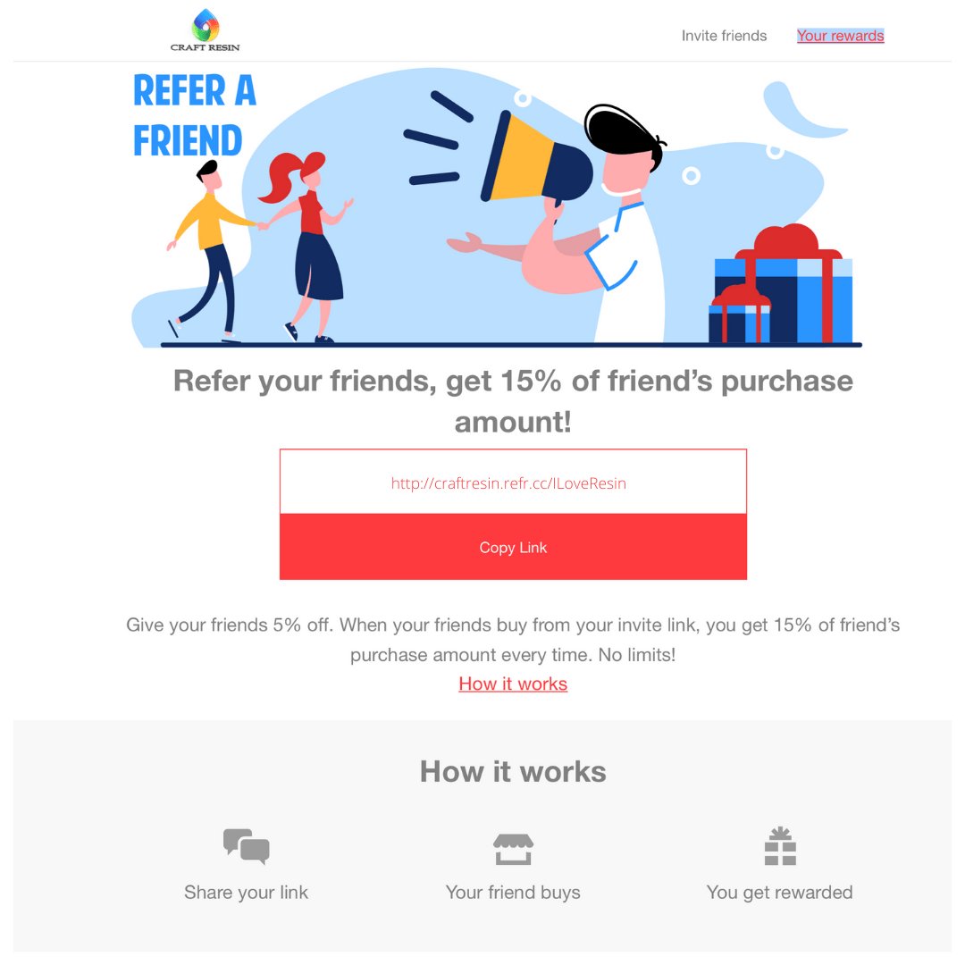 How Does The Referral Program Work? - Craft Resin US