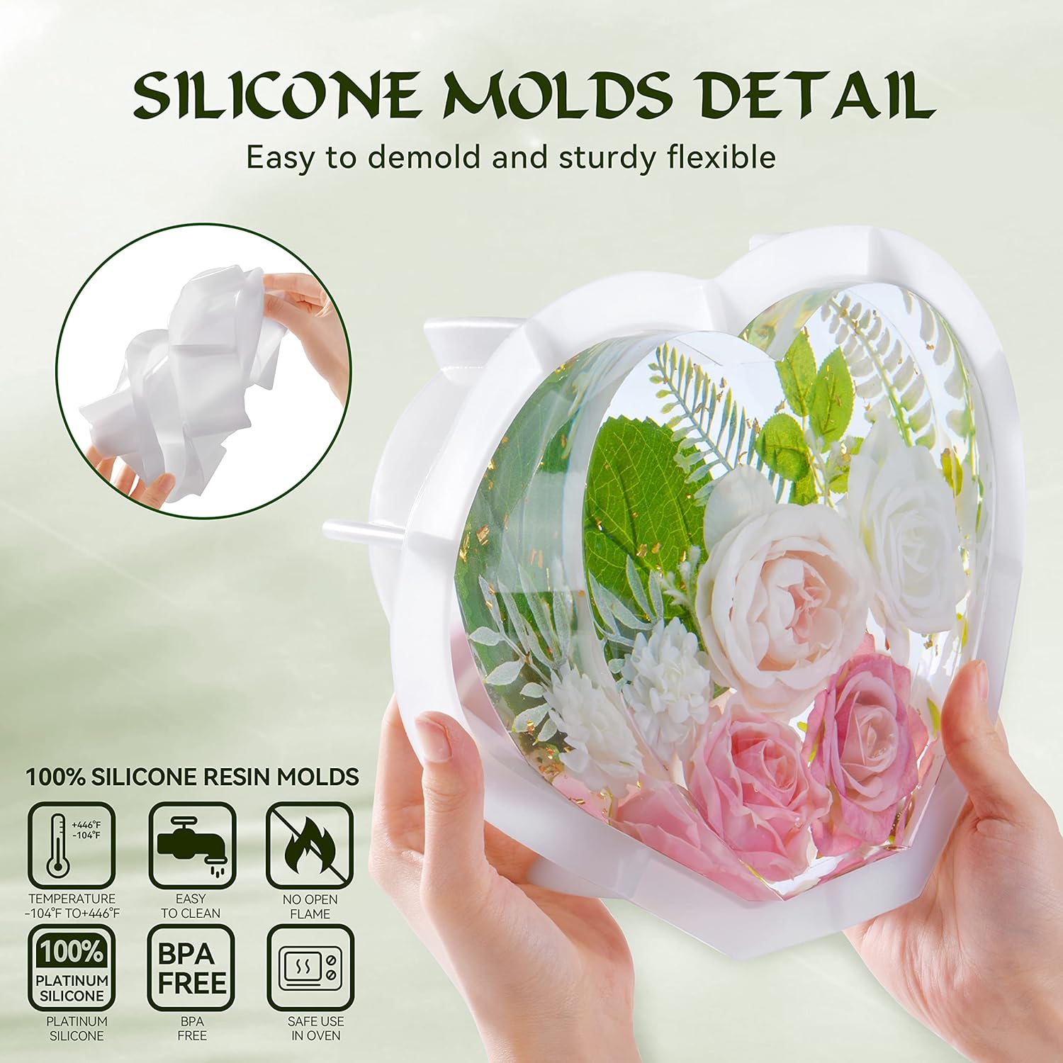 10 Inch / 6.5 inch Heart Shape Resin Molds - Craft Resin US