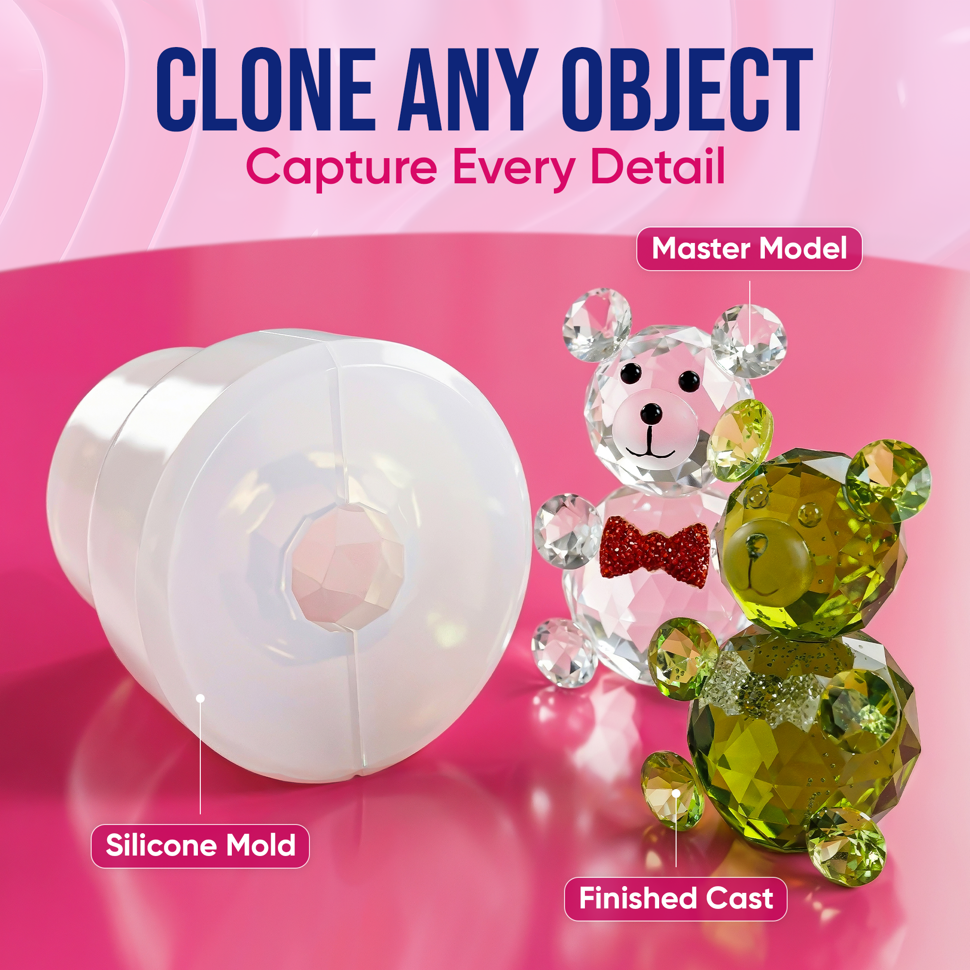 CRAFT RESIN Silicone Mold Making Kit 15A 4000g | Soft & Flexible Platinum Silicone