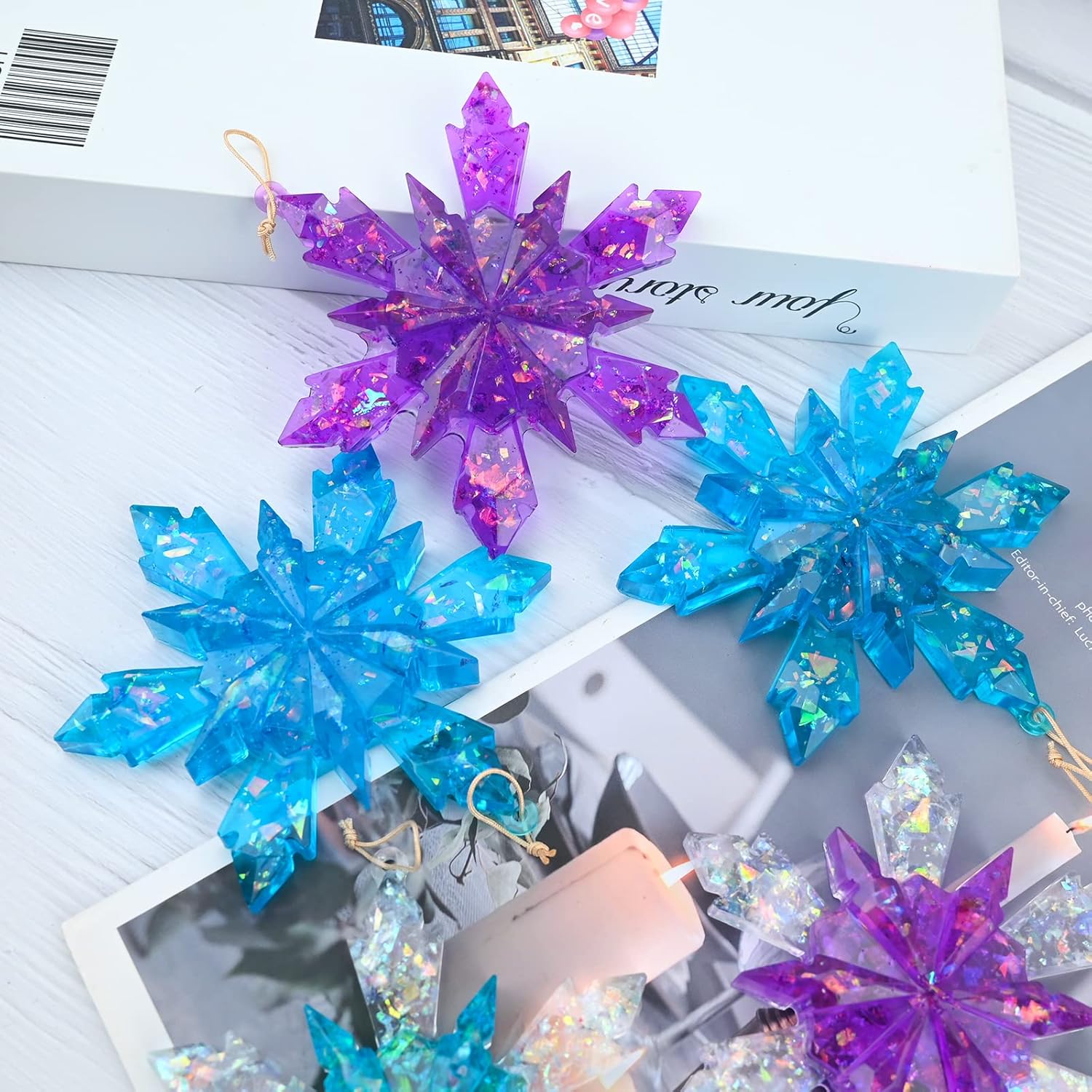 3D Snowflake Molds - 5 pcs - Craft Resin US