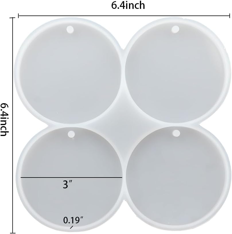 4 - Cavity Christmas Ornaments Resin Molds with Hole - Craft Resin US