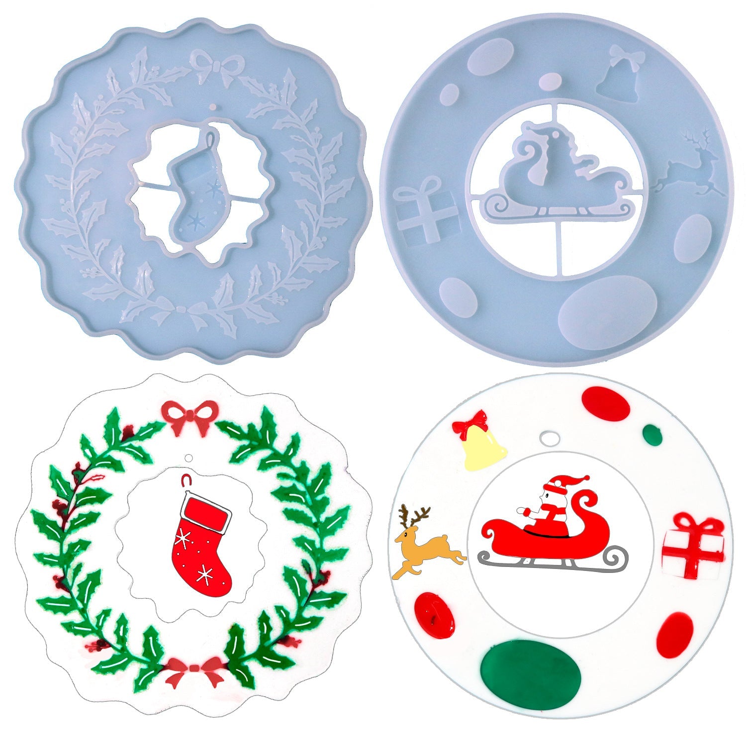 Christmas Round Hanging Sign Resin Mold