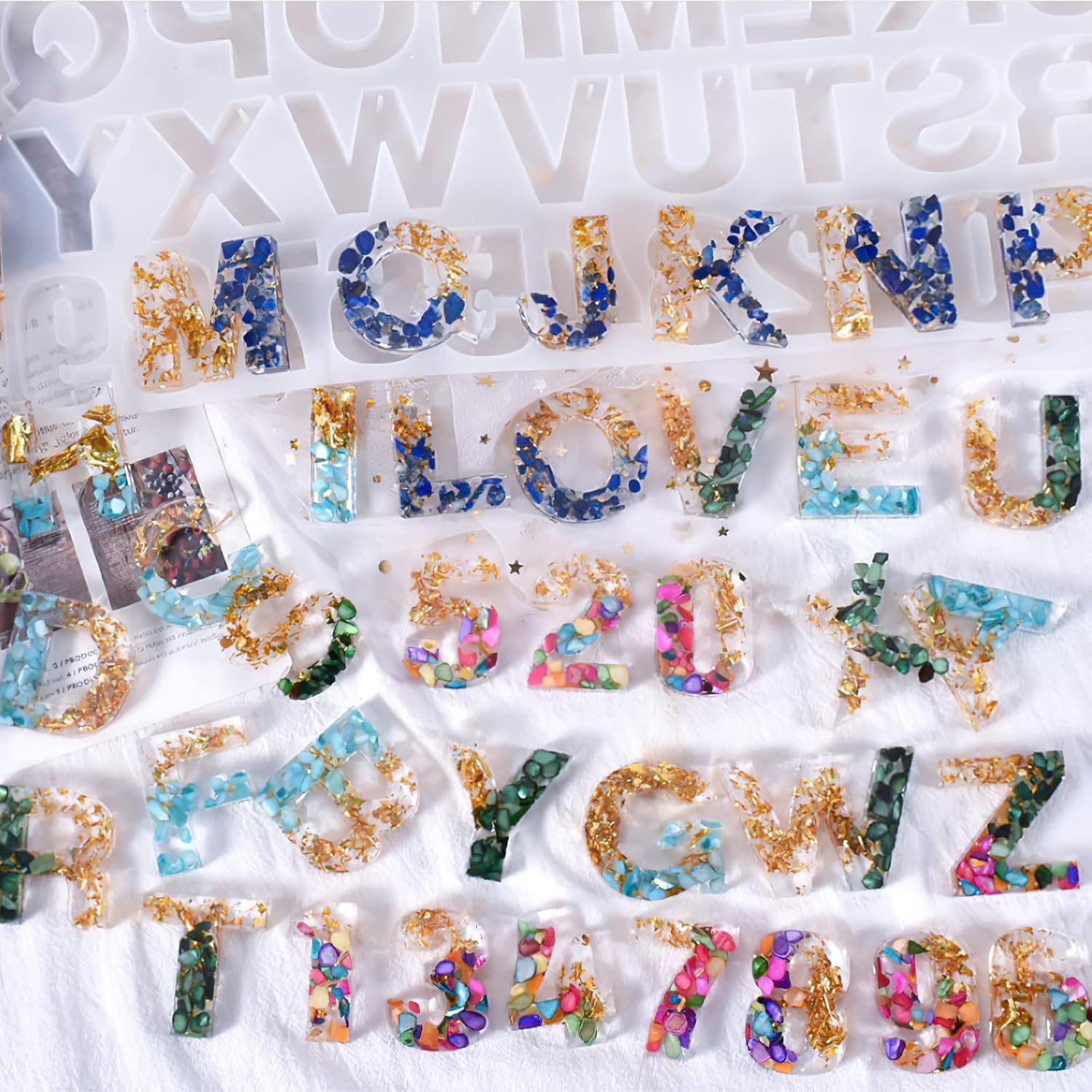 Alphabet Resin Molds - 26 Letters and 10 numbers - Craft Resin US