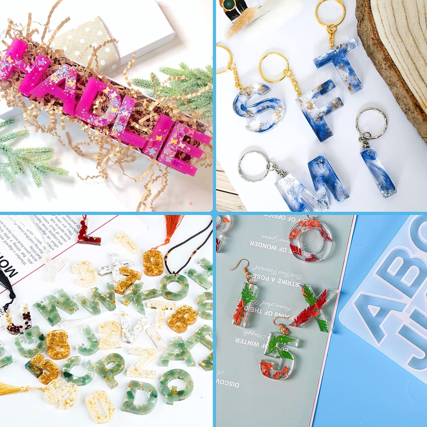 Alphabet Resin Molds - 26 Letters and 10 numbers - Craft Resin US