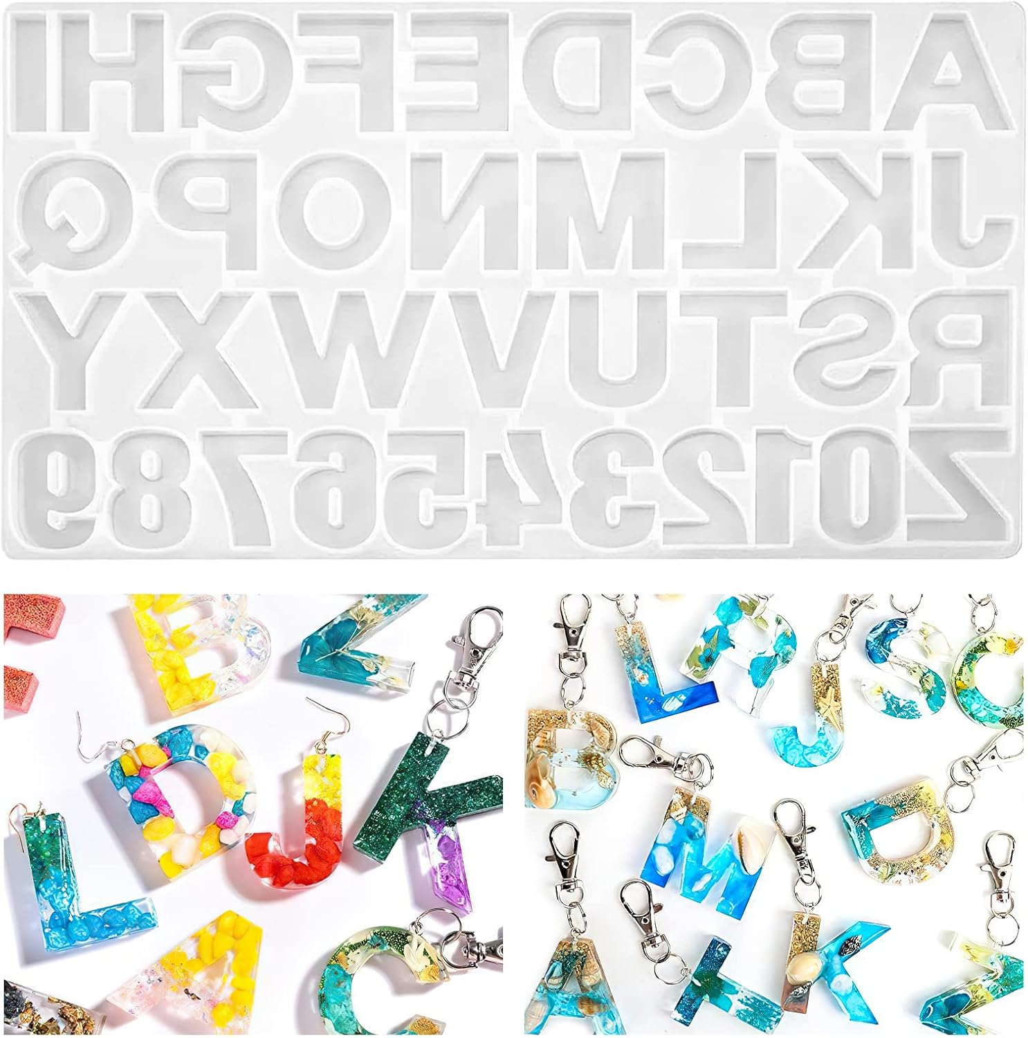 Alphabet Resin Molds - 26 Letters and 10 numbers - Craft Resin US