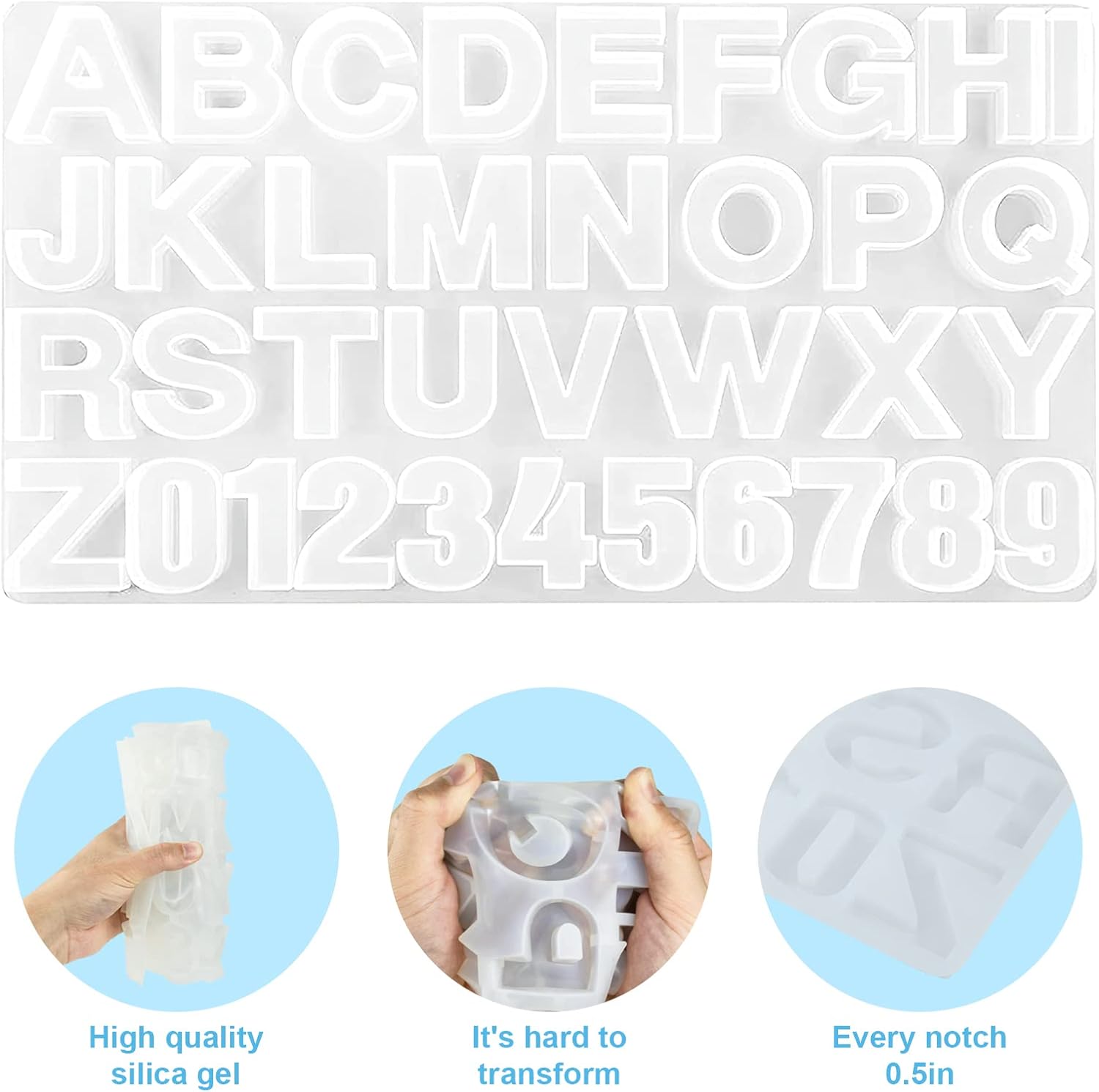 Alphabet Resin Molds - 26 Letters and 10 numbers - Craft Resin US