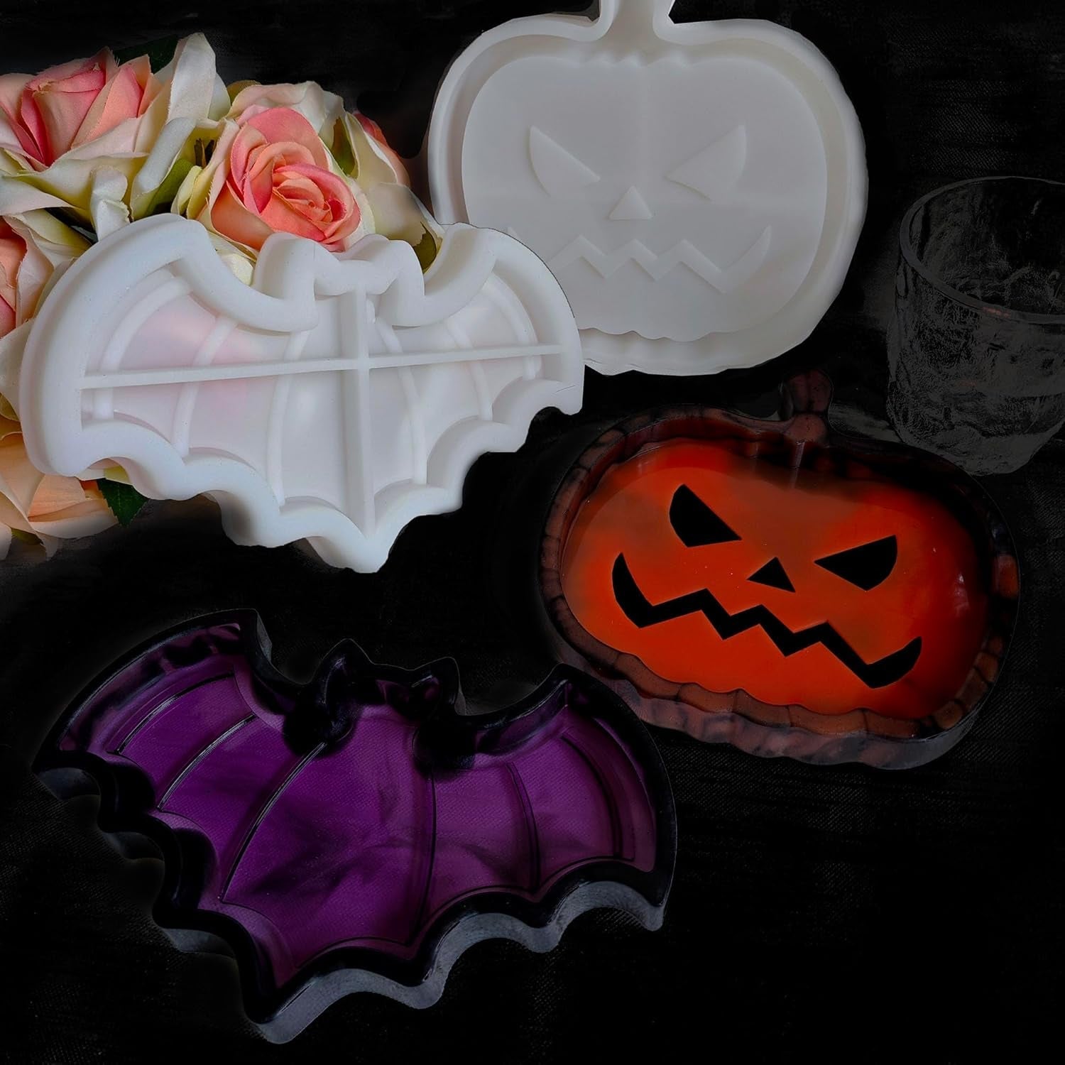 Bat and Pumpkin Tray Resin Mold - Craft Resin US