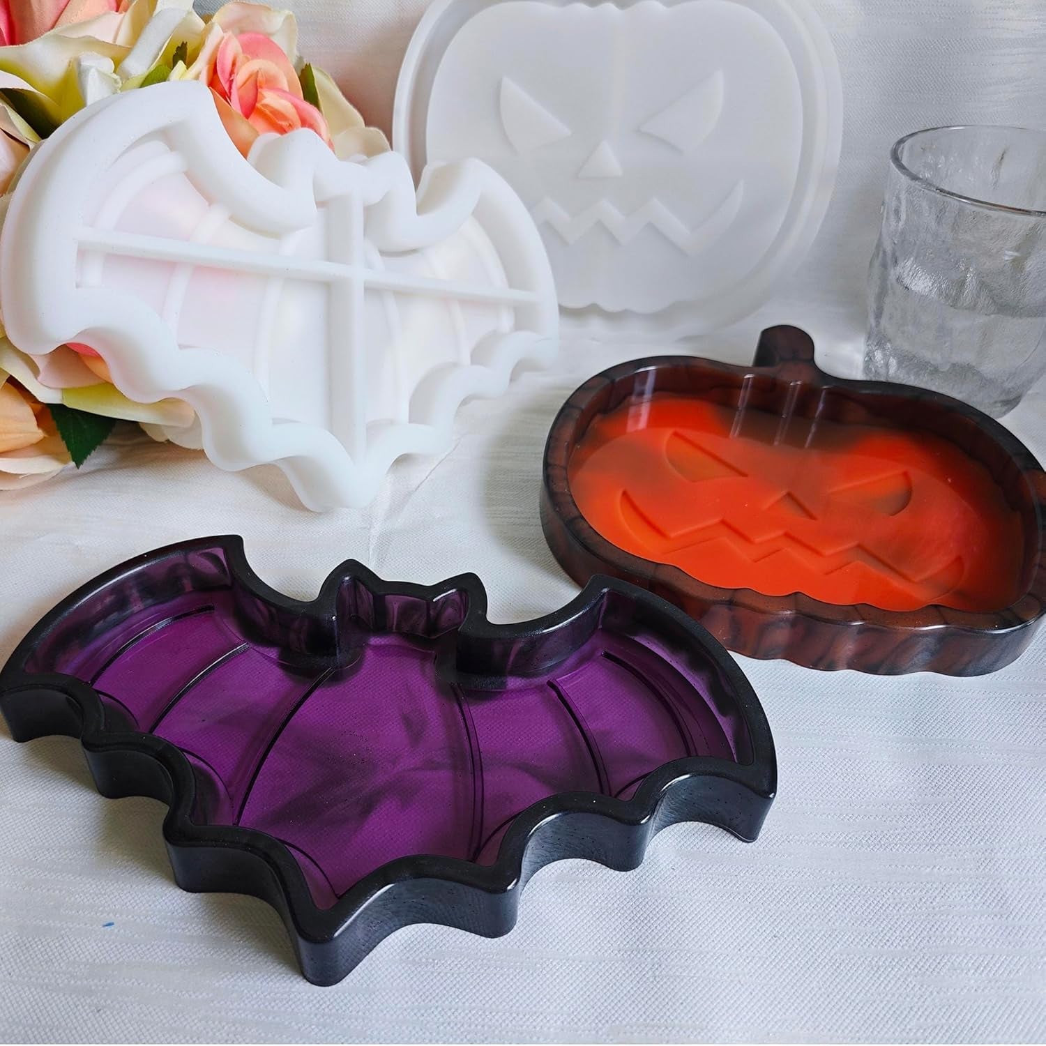 Bat and Pumpkin Tray Resin Mold - Craft Resin US