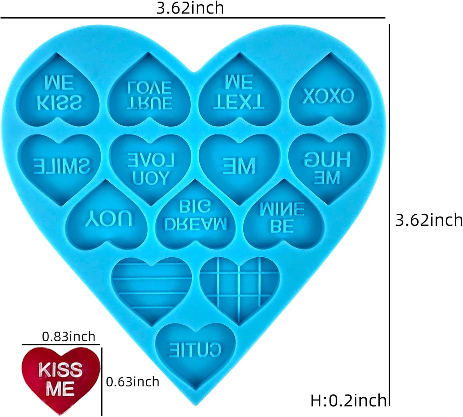 Heart with Text Resin Molds - set of 5 - Craft Resin US