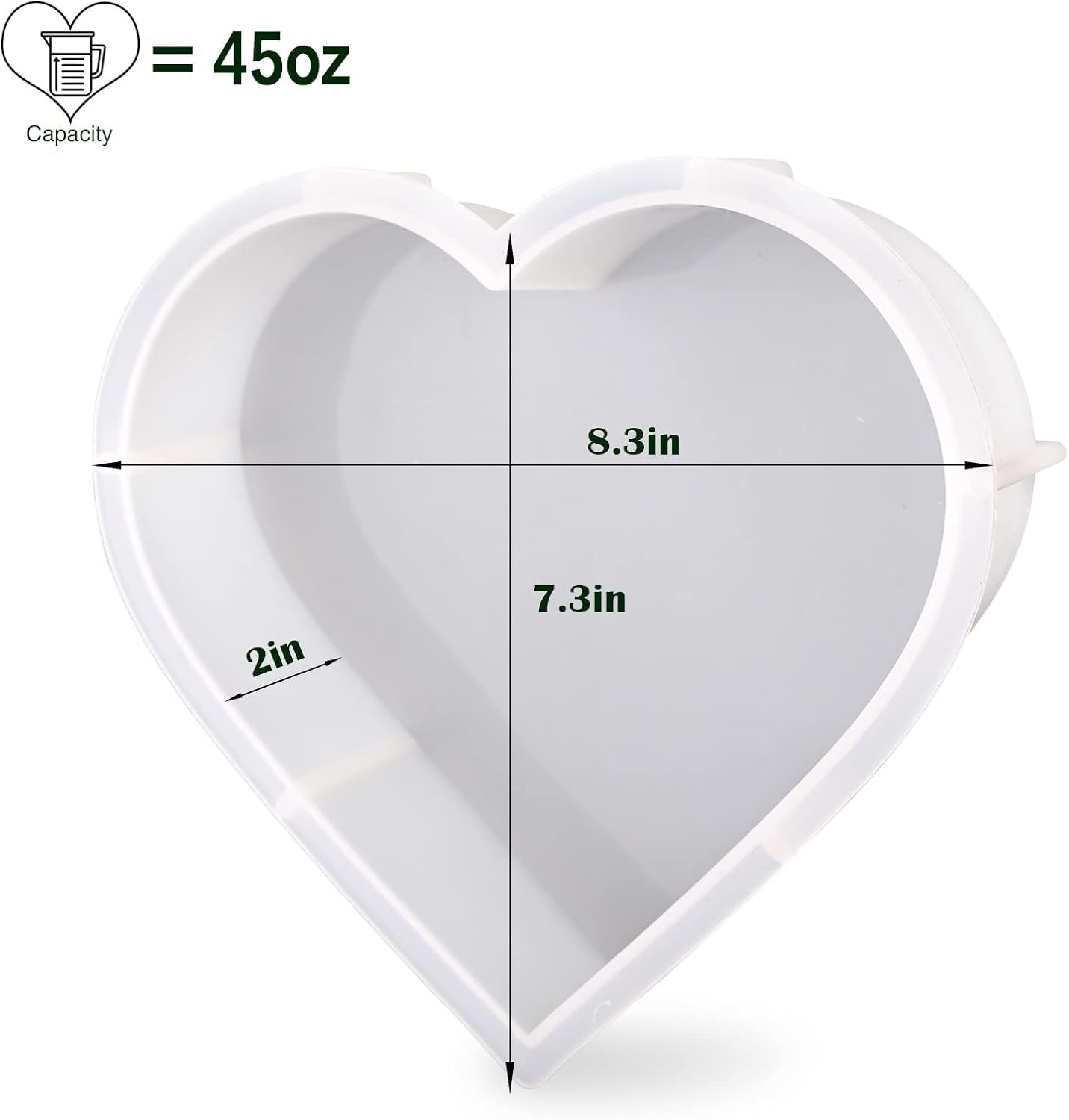 Large Heart Casting Mold (8.3'' X 2'') - Craft Resin US