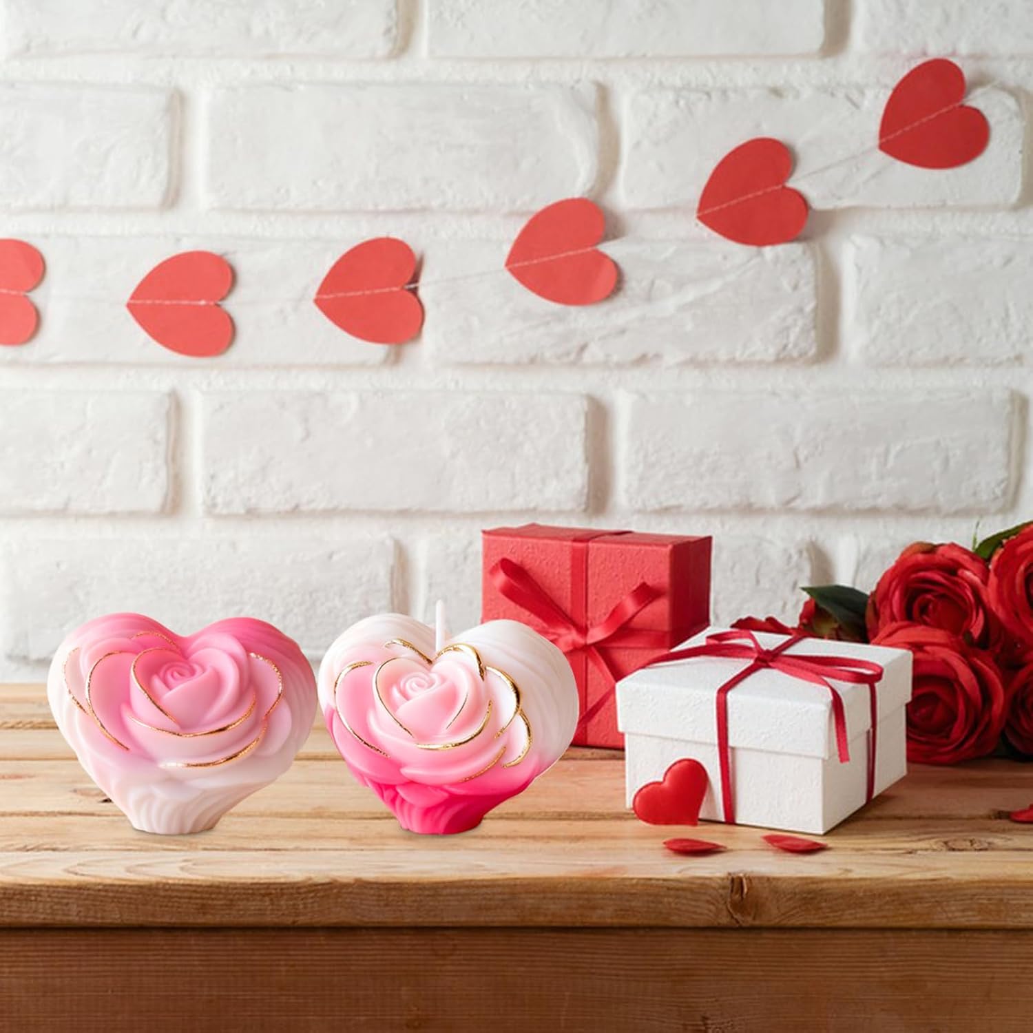 Romantic Rose Heart Resin Mold - Craft Resin US