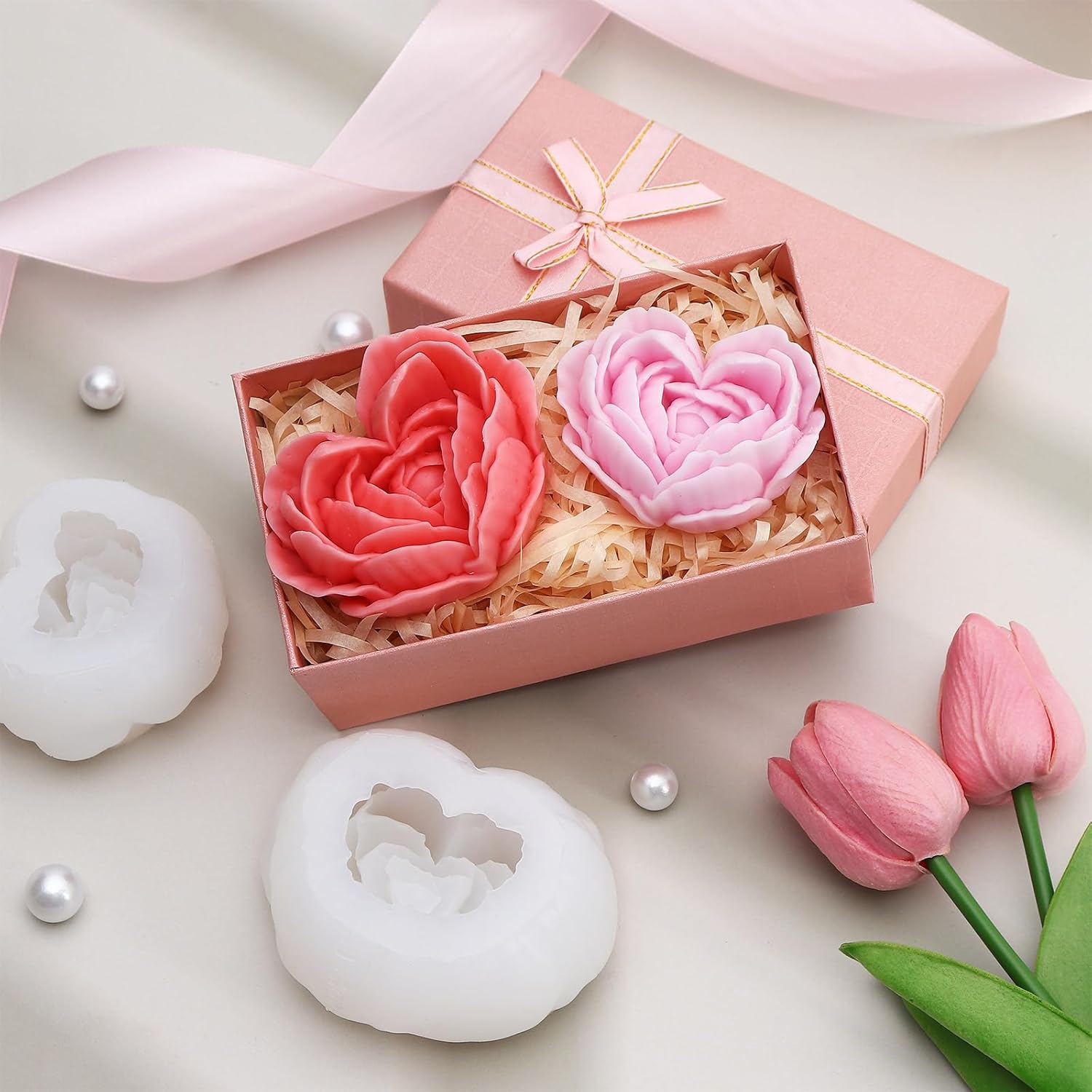 Rose Heart Resin Molds - set of 2 - Craft Resin US