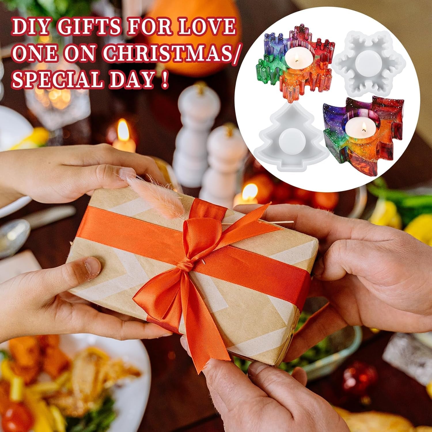 Snowflake and Tree Candle Holder Resin Mold - Craft Resin US