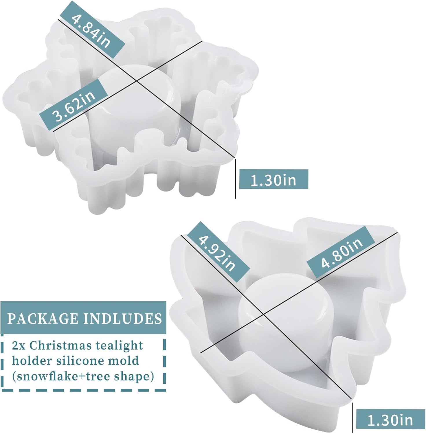 Snowflake and Tree Candle Holder Resin Mold - Craft Resin US