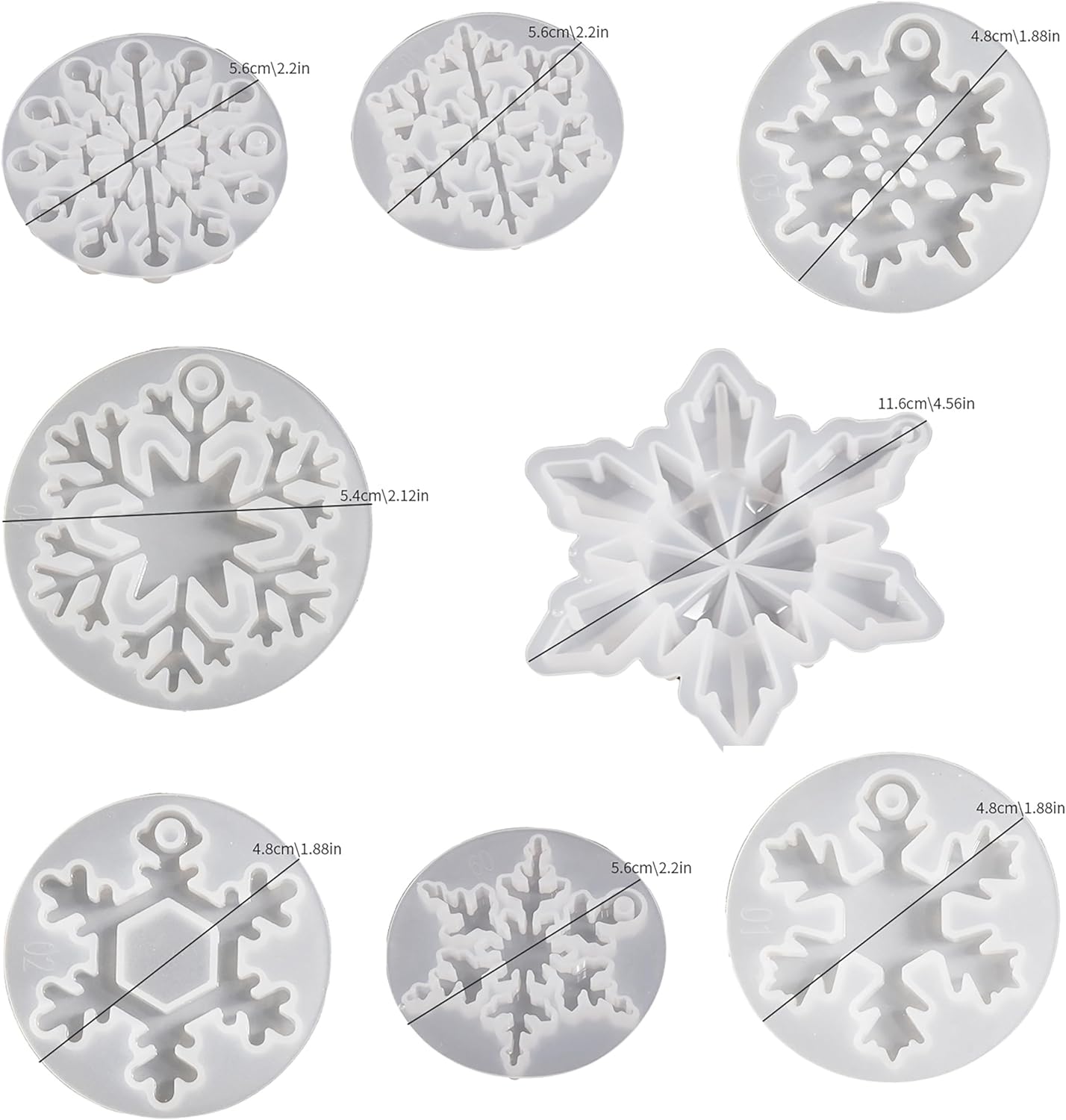 Snowflake Coaster Resin Mold - set of 8 - Craft Resin US