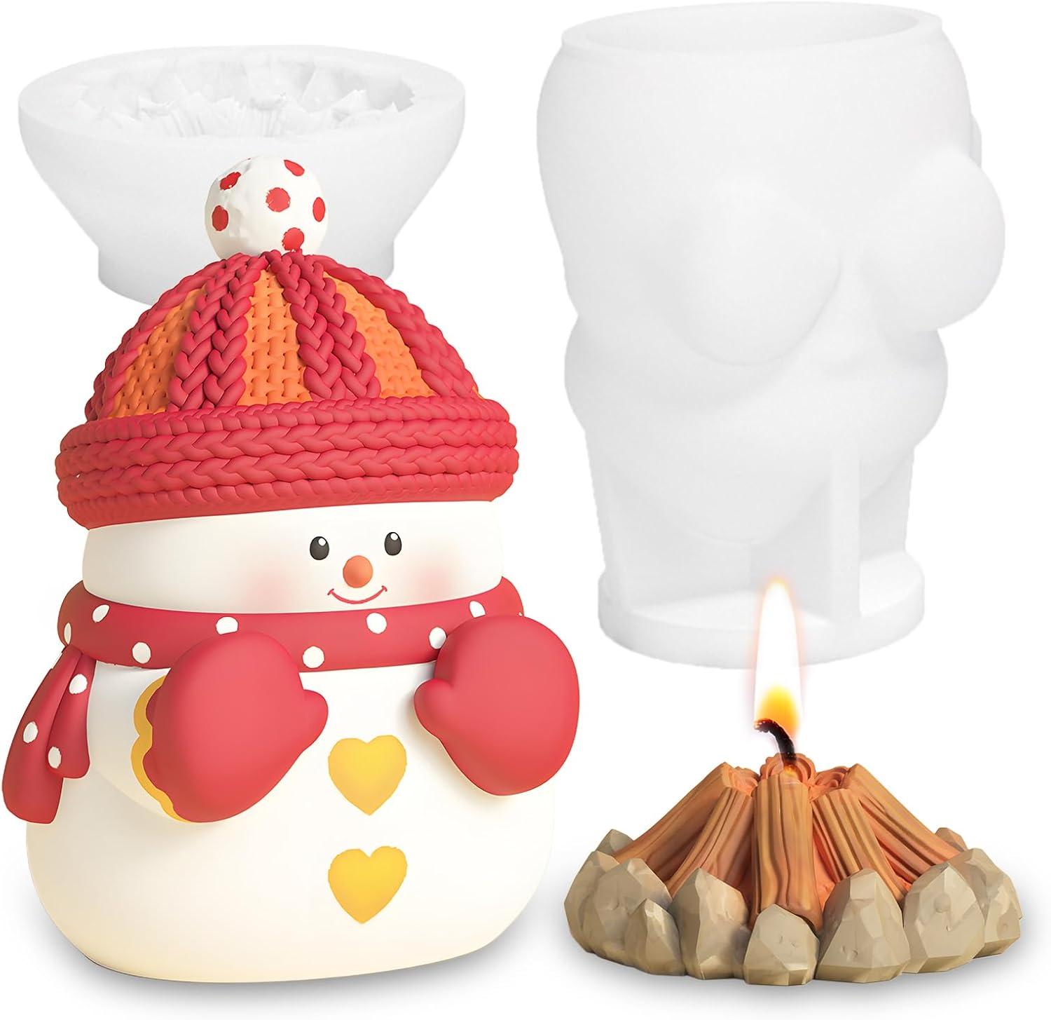 Snowman with Fire Candle Resin Molds - Craft Resin US