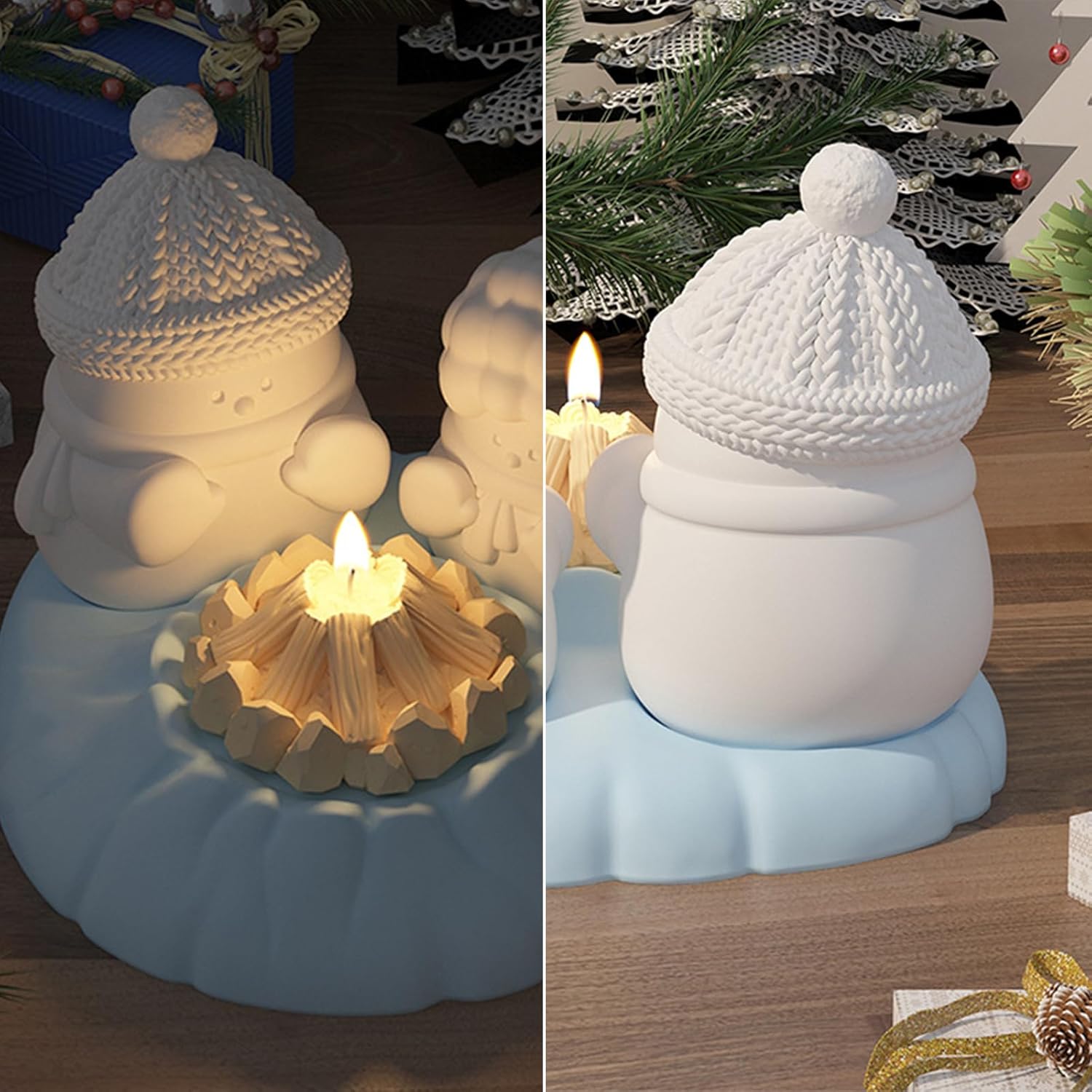 Snowman with Fire Candle Resin Molds - Craft Resin US