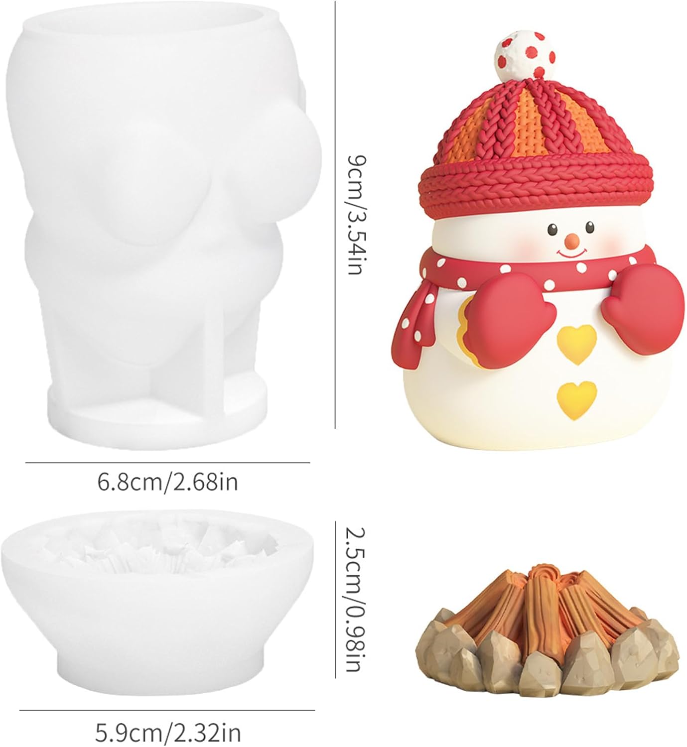 Snowman with Fire Candle Resin Molds - Craft Resin US