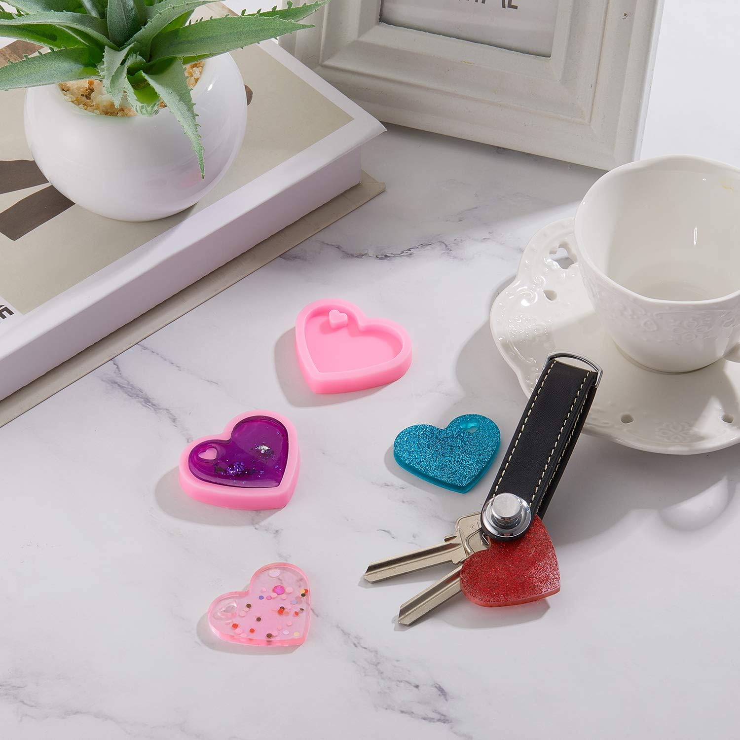 Valentine Heart Resin Keychain Molds - set of 4 - Craft Resin US