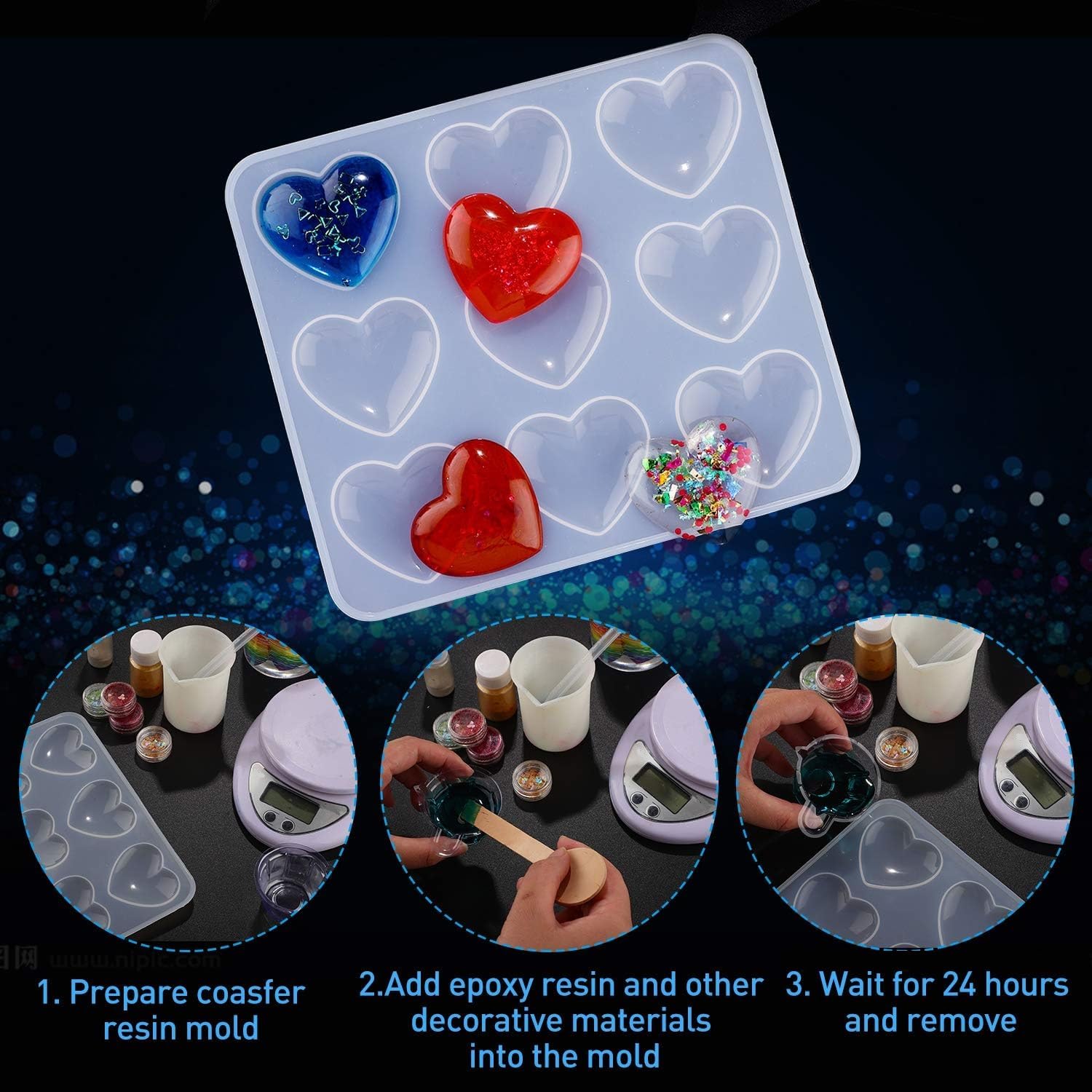 Valentine Heart Resin Mold - Craft Resin US