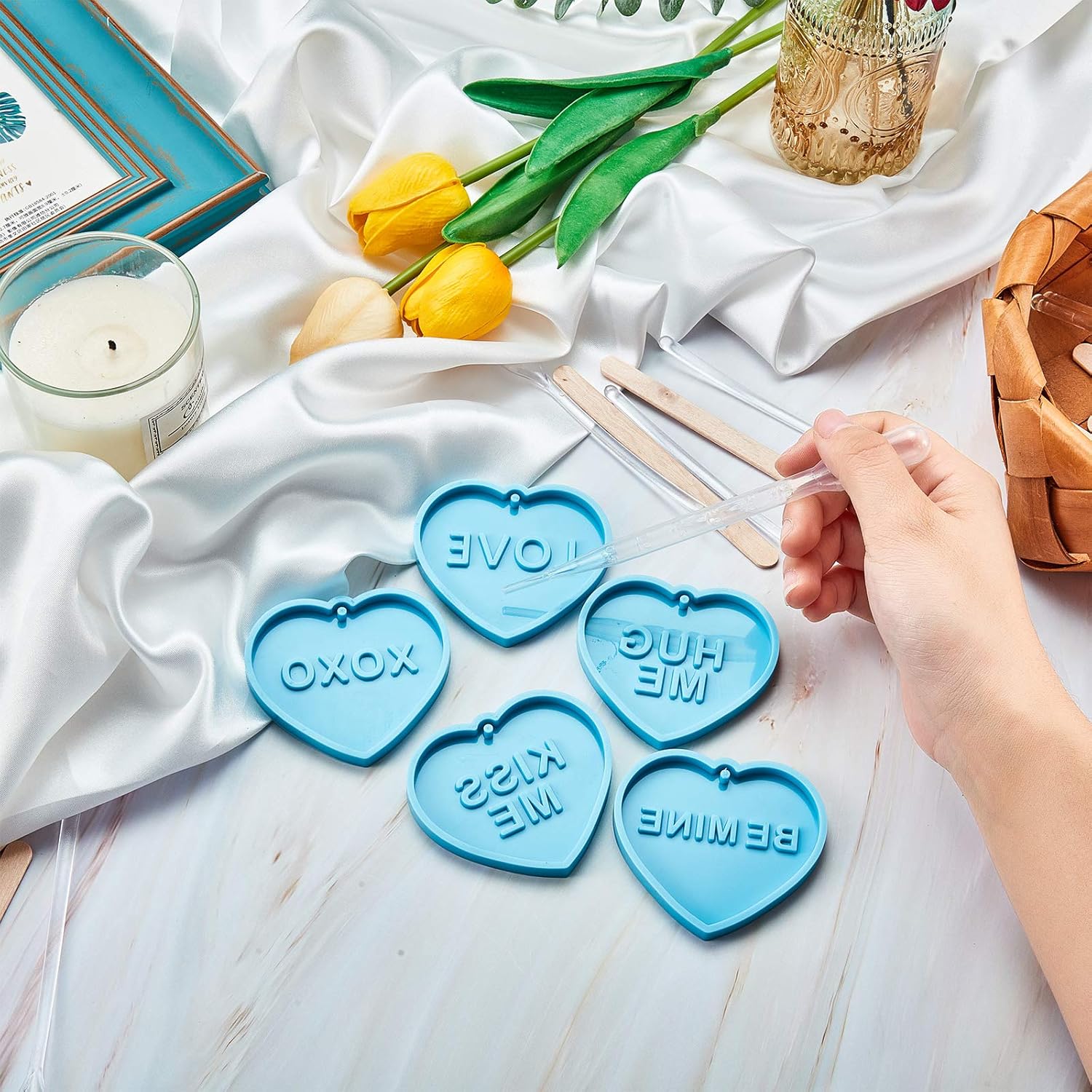 Valentine‘s Day Keychain Resin Molds with Metal Swivel - Craft Resin US