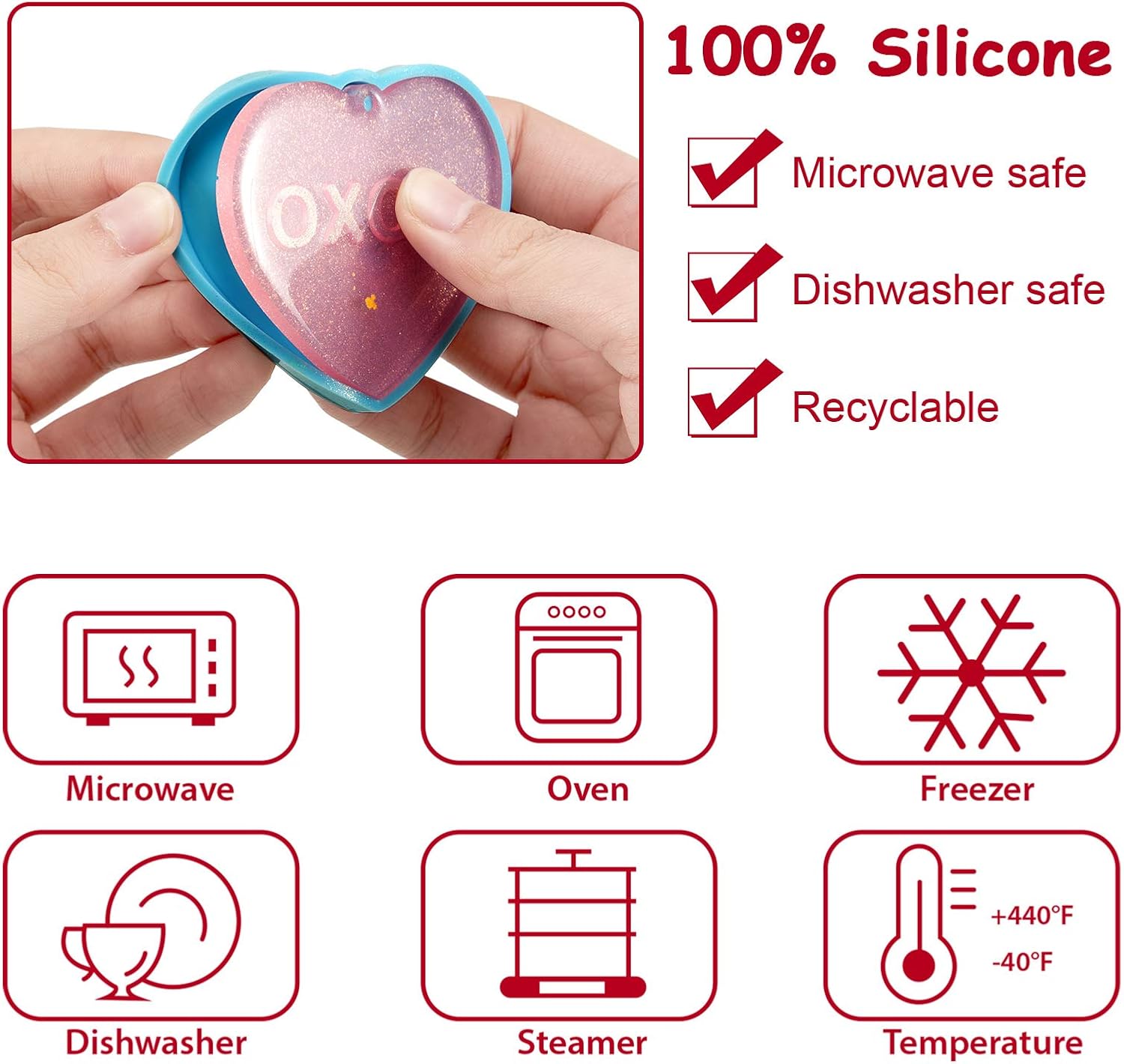 Valentine‘s Day Keychain Resin Molds with Metal Swivel - Craft Resin US