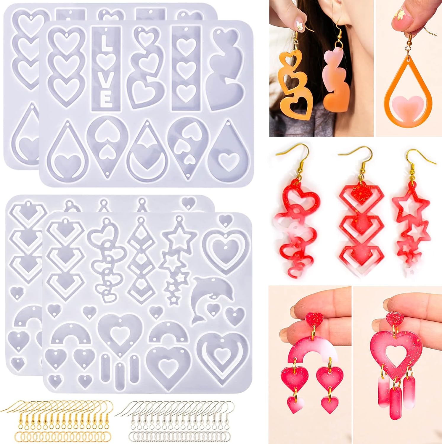 Valentine's Day Resin Earring Mold - 20 pairs - Craft Resin US