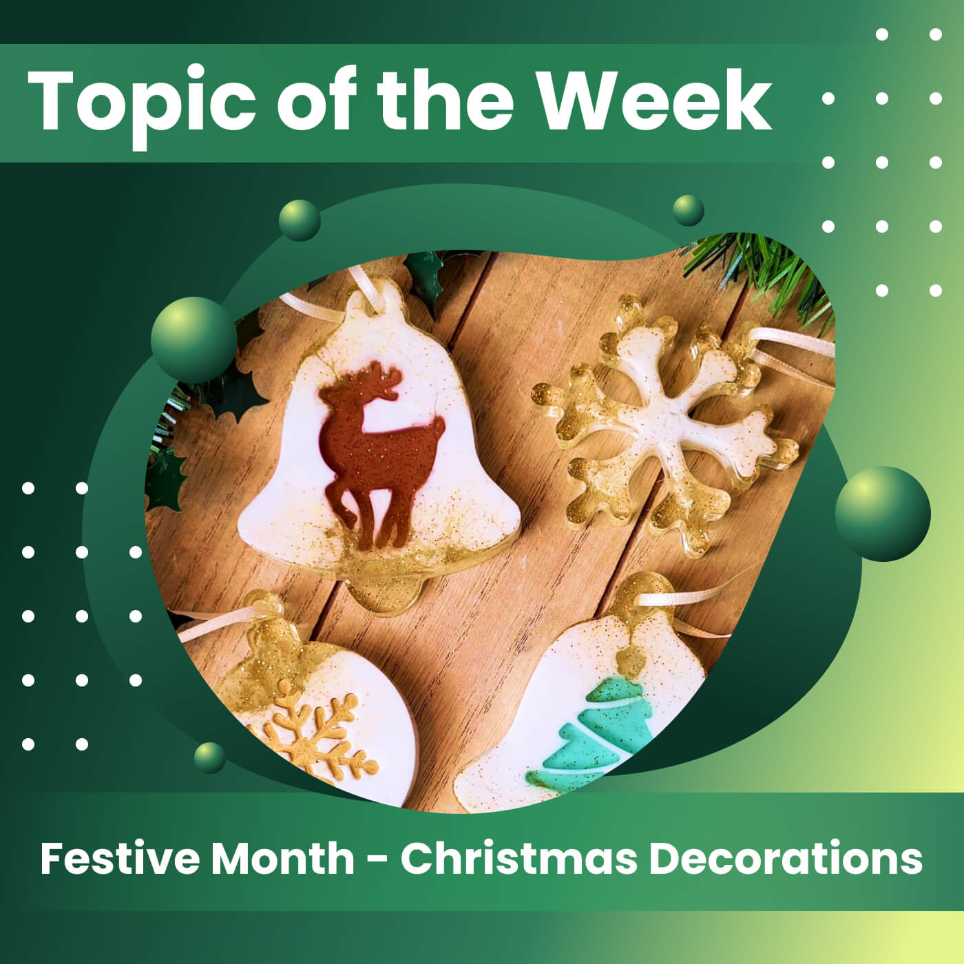 Festive Month - Christmas Decorations - Craft Resin