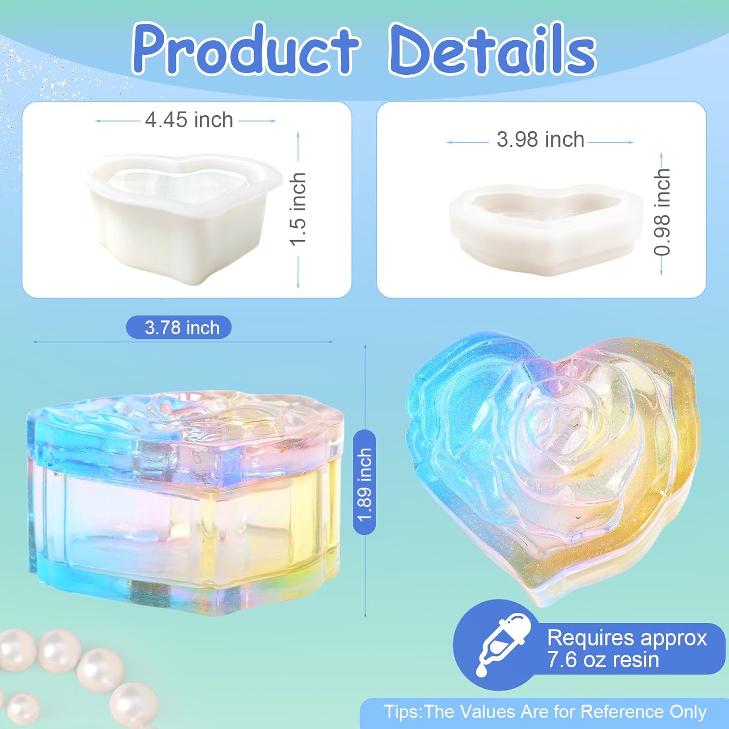 3D Heart Jar with Lid Resin Mold - Craft Resin US