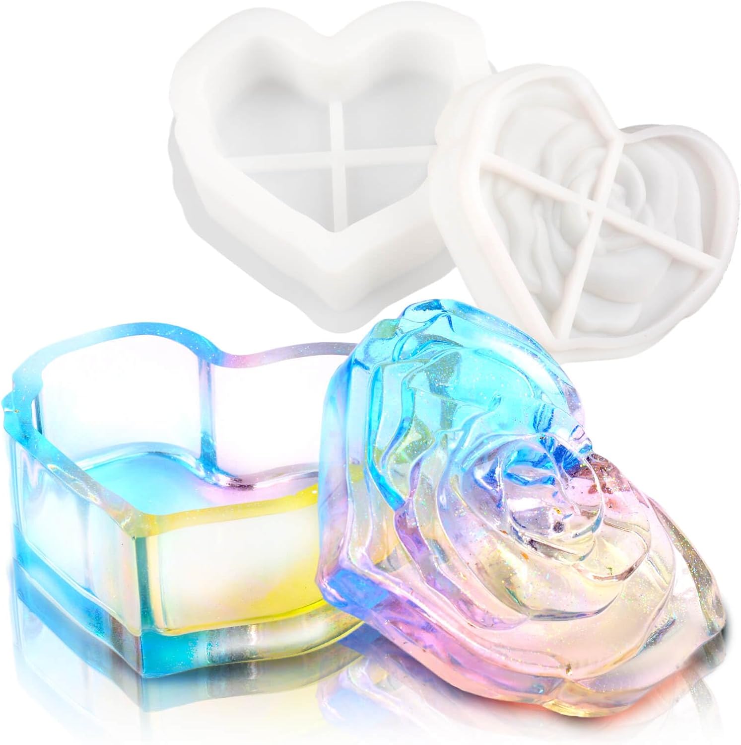 3D Heart Jar with Lid Resin Mold - Craft Resin US