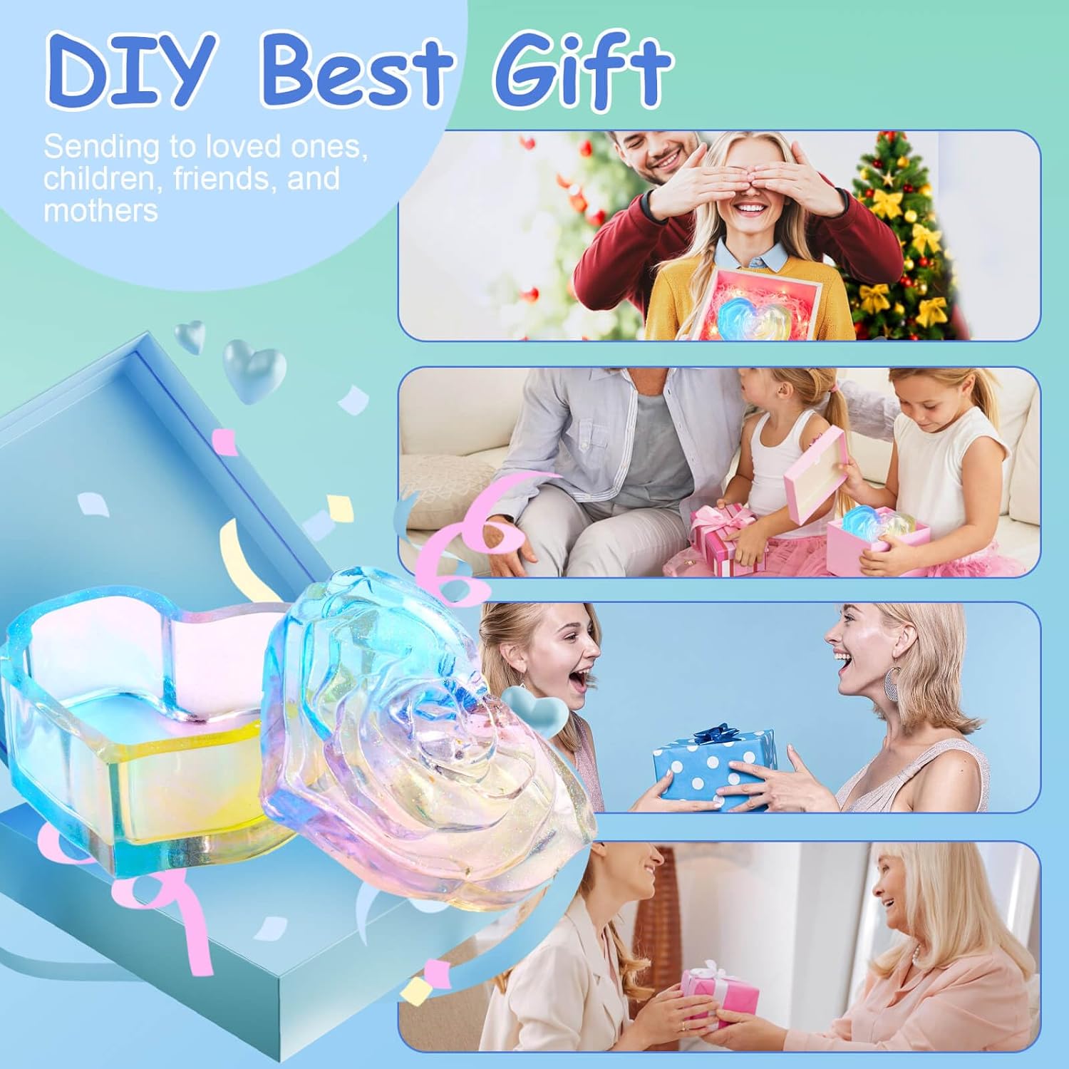 3D Heart Jar with Lid Resin Mold - Craft Resin US