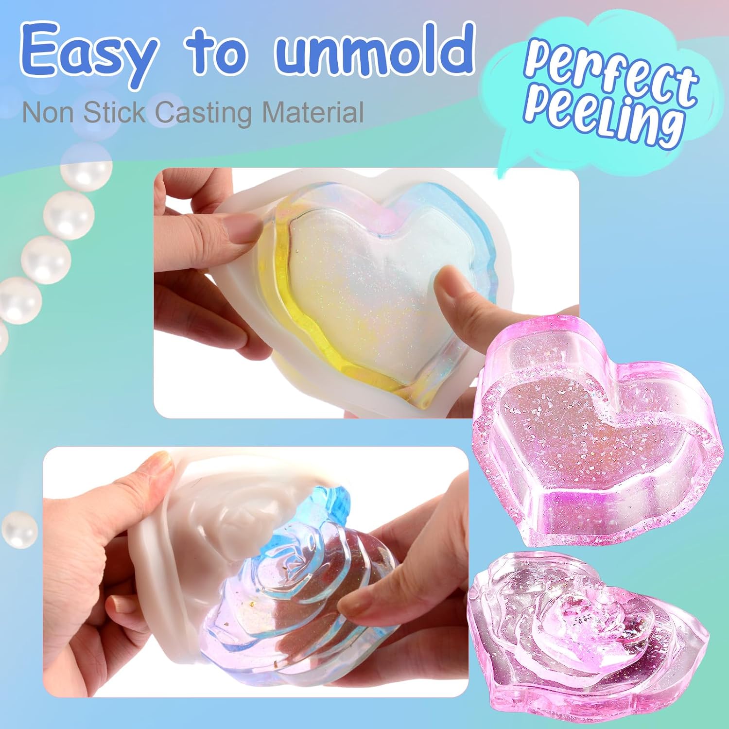 3D Heart Jar with Lid Resin Mold - Craft Resin US