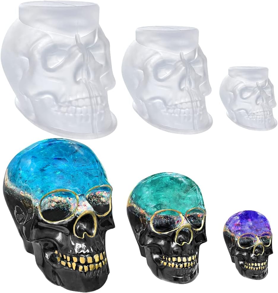 3D Skull Resin Molds - Set of 3 - Craft Resin US