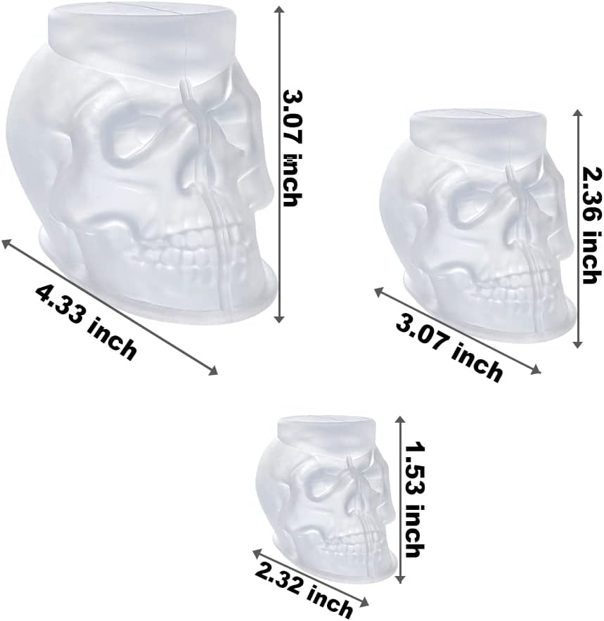 3D Skull Resin Molds - Set of 3 - Craft Resin US