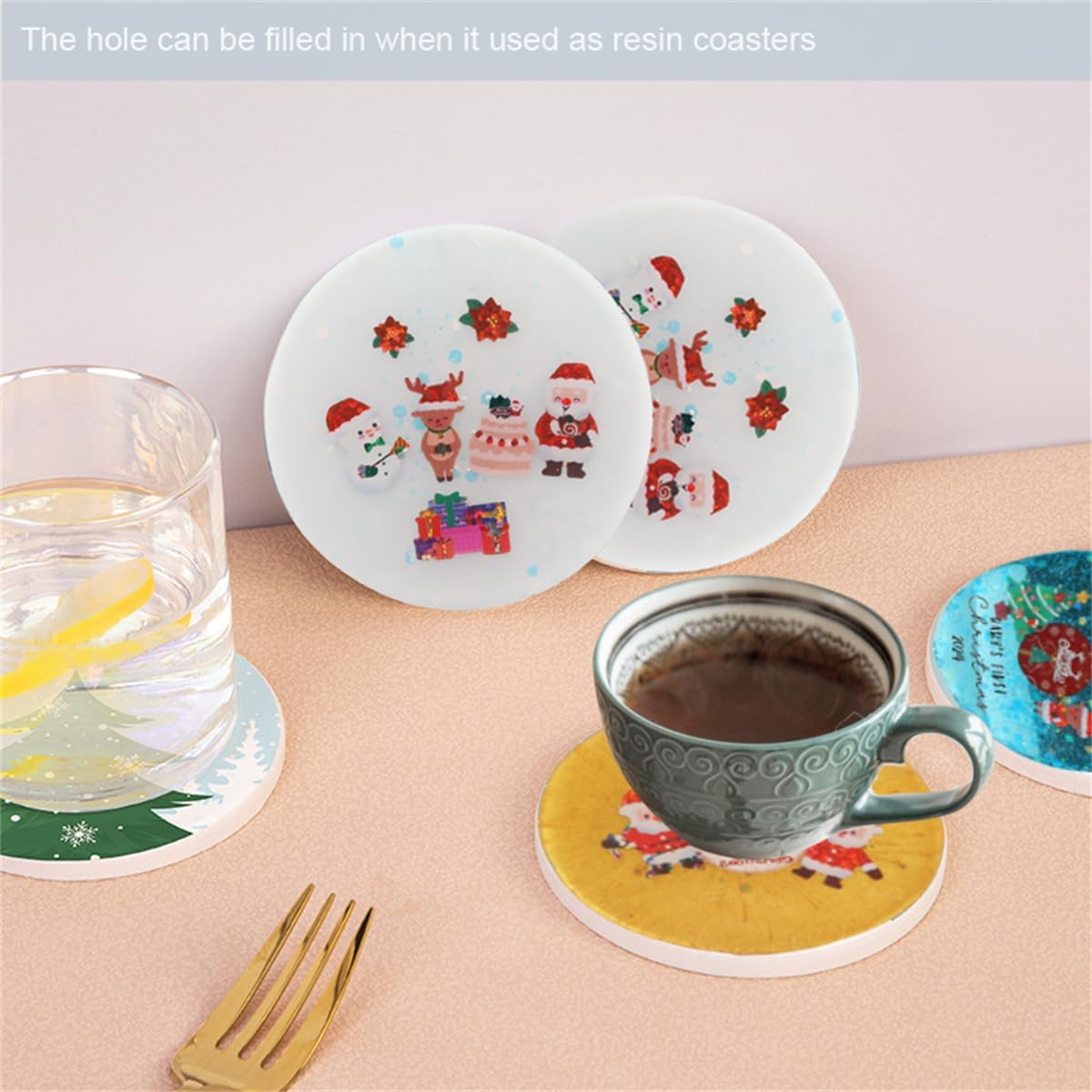 4 - Cavity Christmas Ornaments Resin Molds with Hole - Craft Resin US