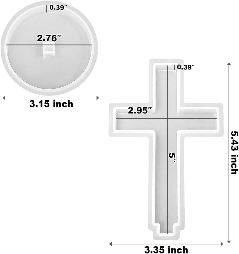 5'' Standing Cross Silicone Mold with Base - Craft Resin US