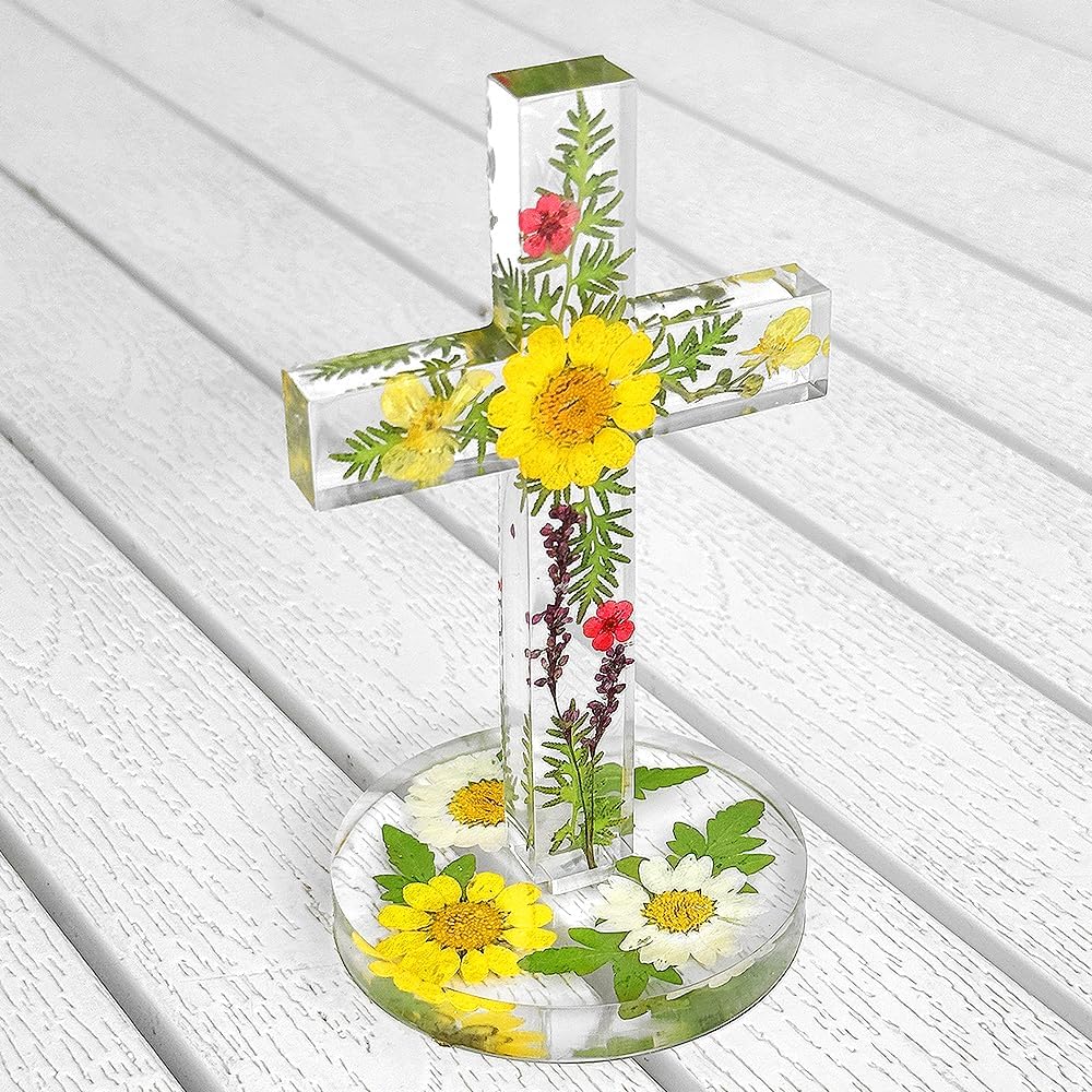 5'' Standing Cross Silicone Mold with Base - Craft Resin US