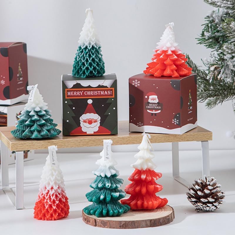 5PCS 3D Christmas Tree Silicone Candle Soap Epoxy Resin Wax Mold Silicone Shapes Christmas Tree Mold for Candle Resin Soap Craft Cake Chocolate Making Kit Christmas Gift Home Party Decoration - Craft Resin US