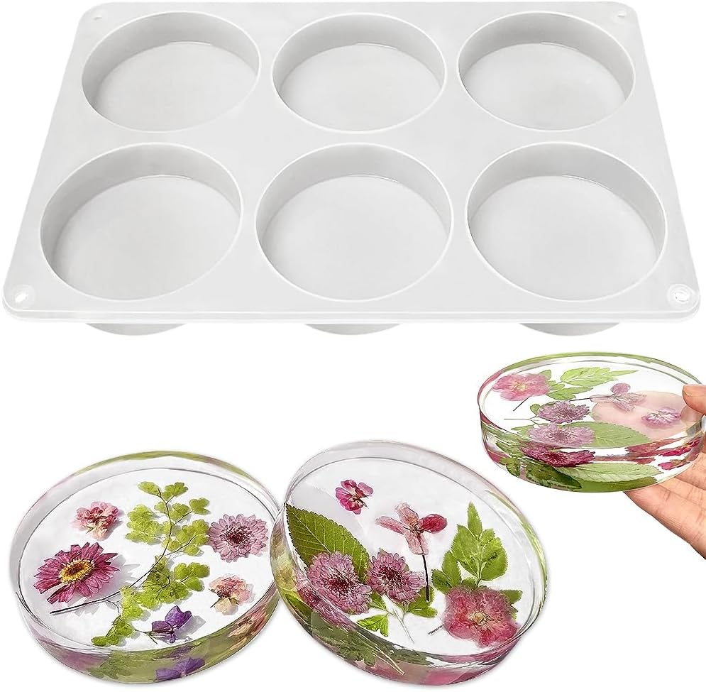 6 - Cavity Deep Round Coaster Molds - Craft Resin US