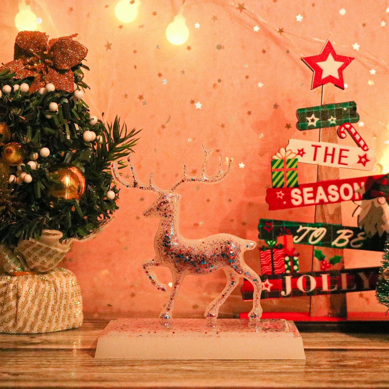 Deer Christmas Tree Snowflake Snowman Christmas Ornament Resin Molds