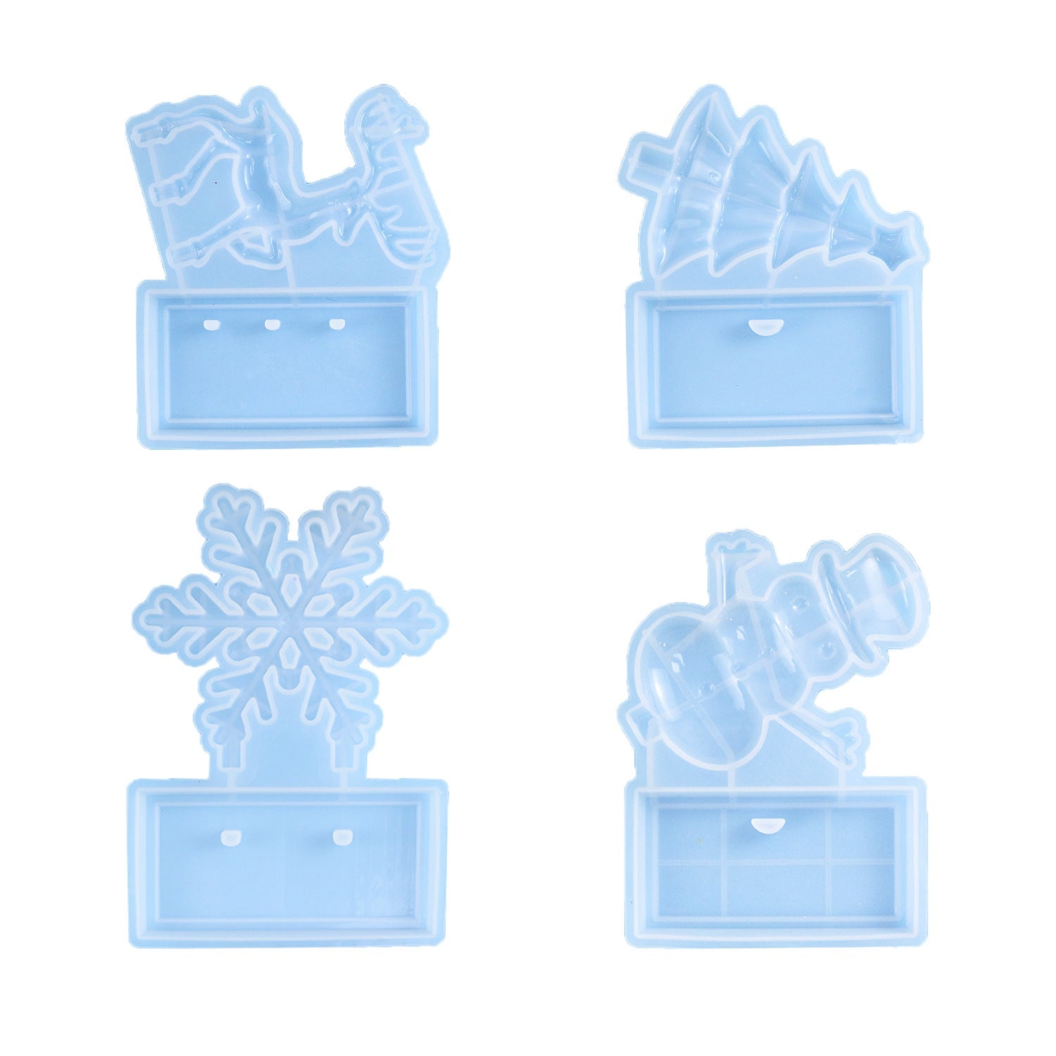 Deer Christmas Tree Snowflake Snowman Christmas Ornament Resin Molds