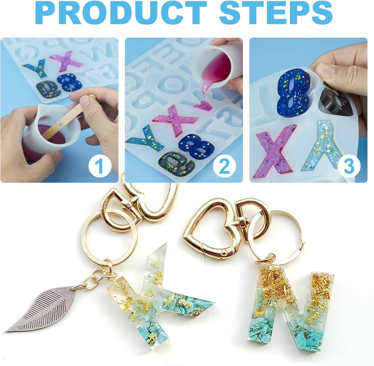 Alphabet Resin Molds - 26 Letters and 10 numbers - Craft Resin US