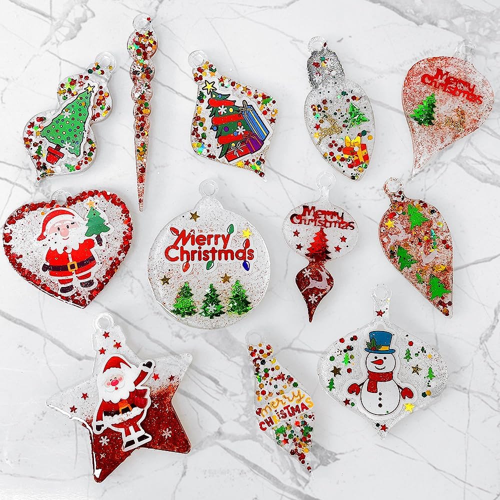 Christmas Ornament Molds for Resin, Bauble Silicone Molds, Star Bulb round Ornament Resin Mold - Craft Resin US