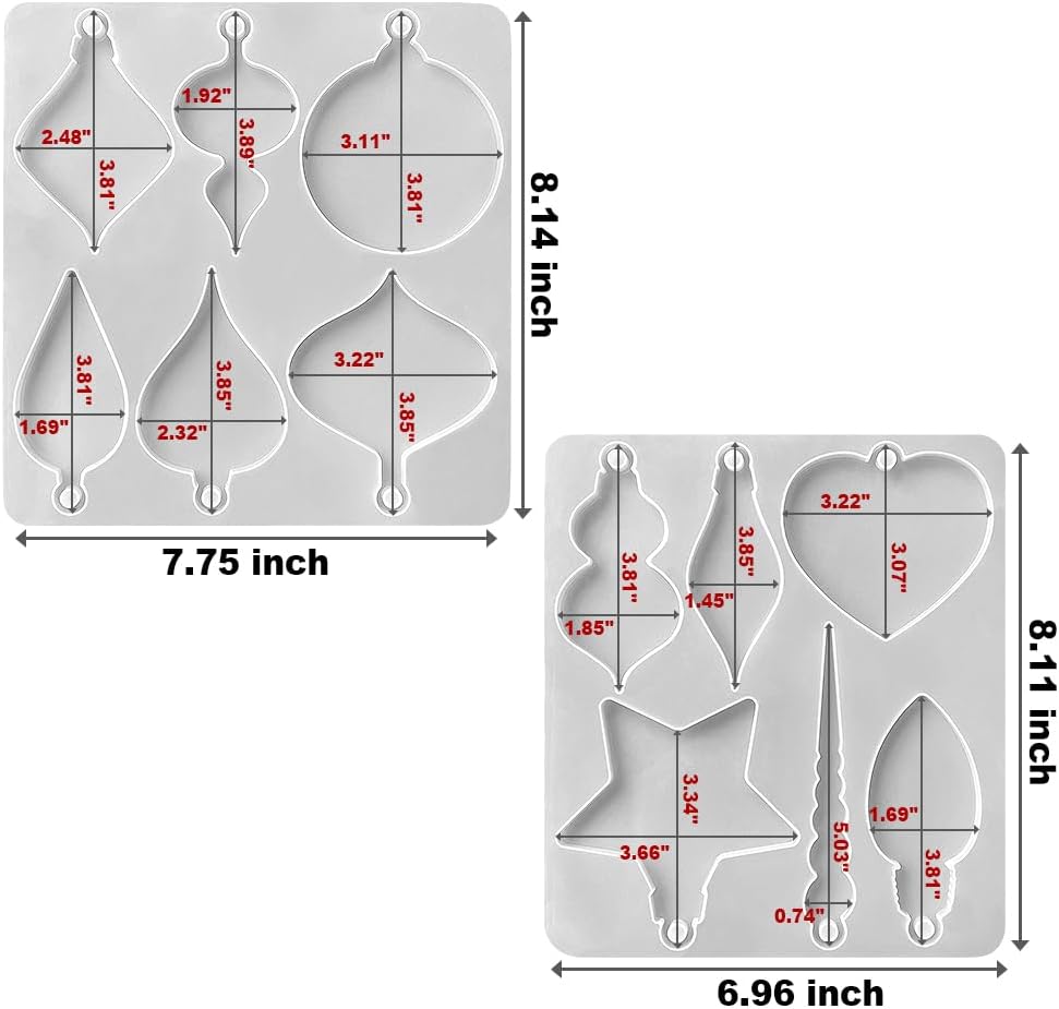 Christmas Ornament Molds for Resin, Bauble Silicone Molds, Star Bulb round Ornament Resin Mold - Craft Resin US