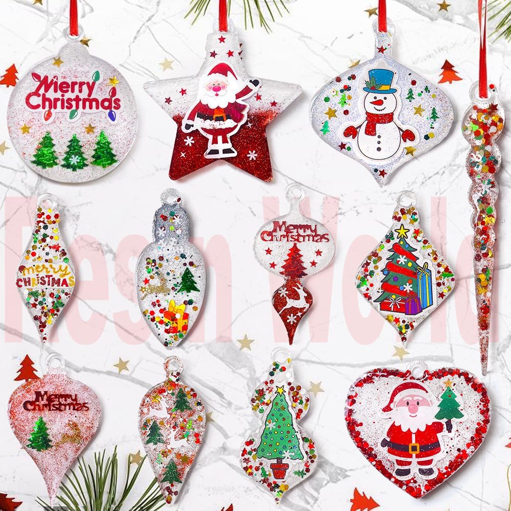 Christmas Ornament Molds for Resin, Bauble Silicone Molds, Star Bulb round Ornament Resin Mold - Craft Resin US