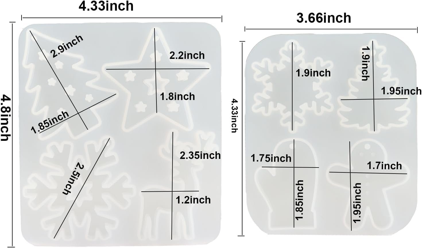 Christmas Ornament Resin Molds - set of 2 - Craft Resin US