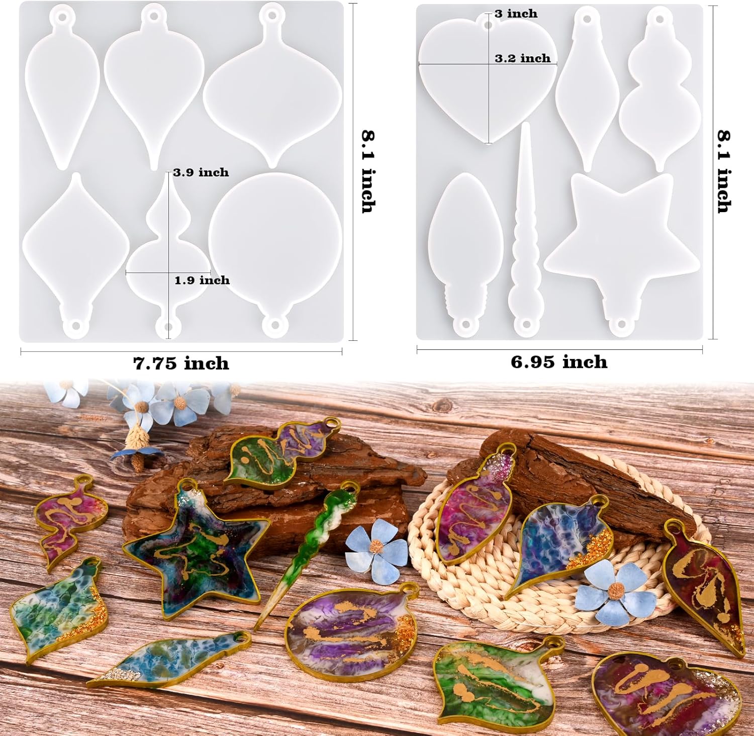 Christmas Ornaments & Pendant Molds - 2 pcs - Craft Resin US