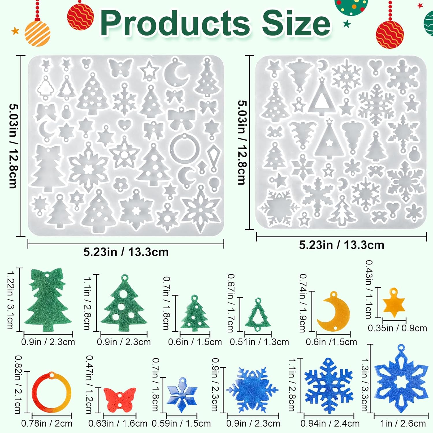 Christmas Resin Earring Molds - set of 4 - Craft Resin US