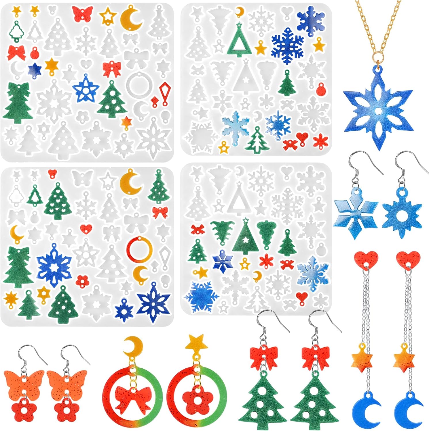 Christmas Resin Earring Molds - set of 4 - Craft Resin US
