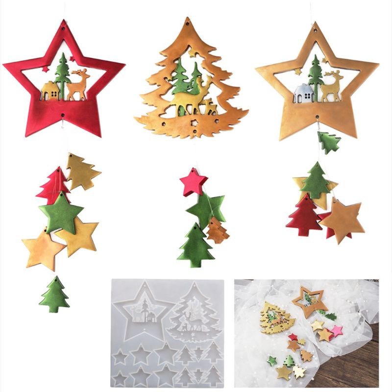 Christmas Tree Pentagram Ornament Resin Mold - Craft Resin US